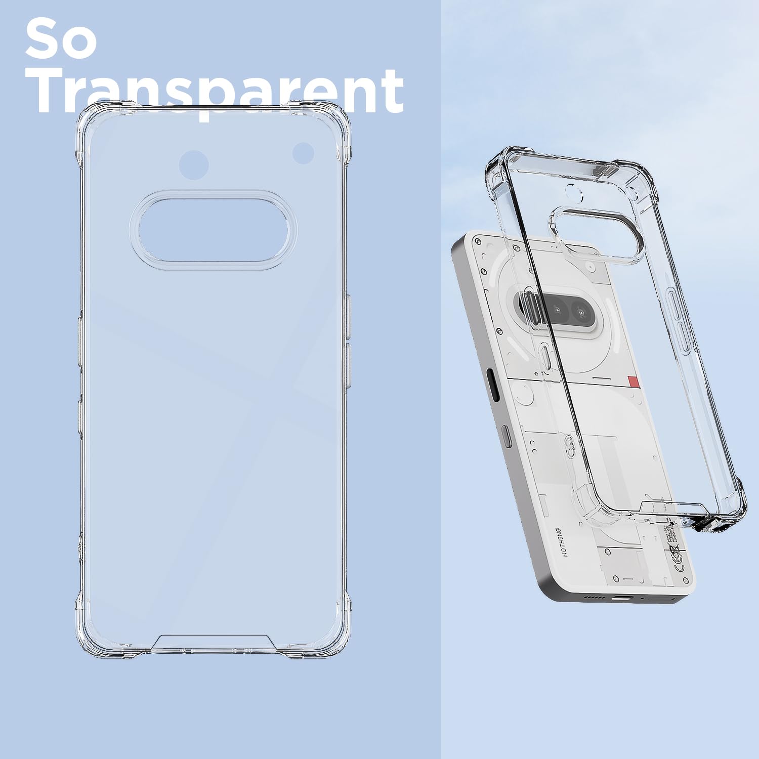 Pikkme Nothing Phone 3a 5G PC + TPU Clear Transparent Back Cover (Transparent)
