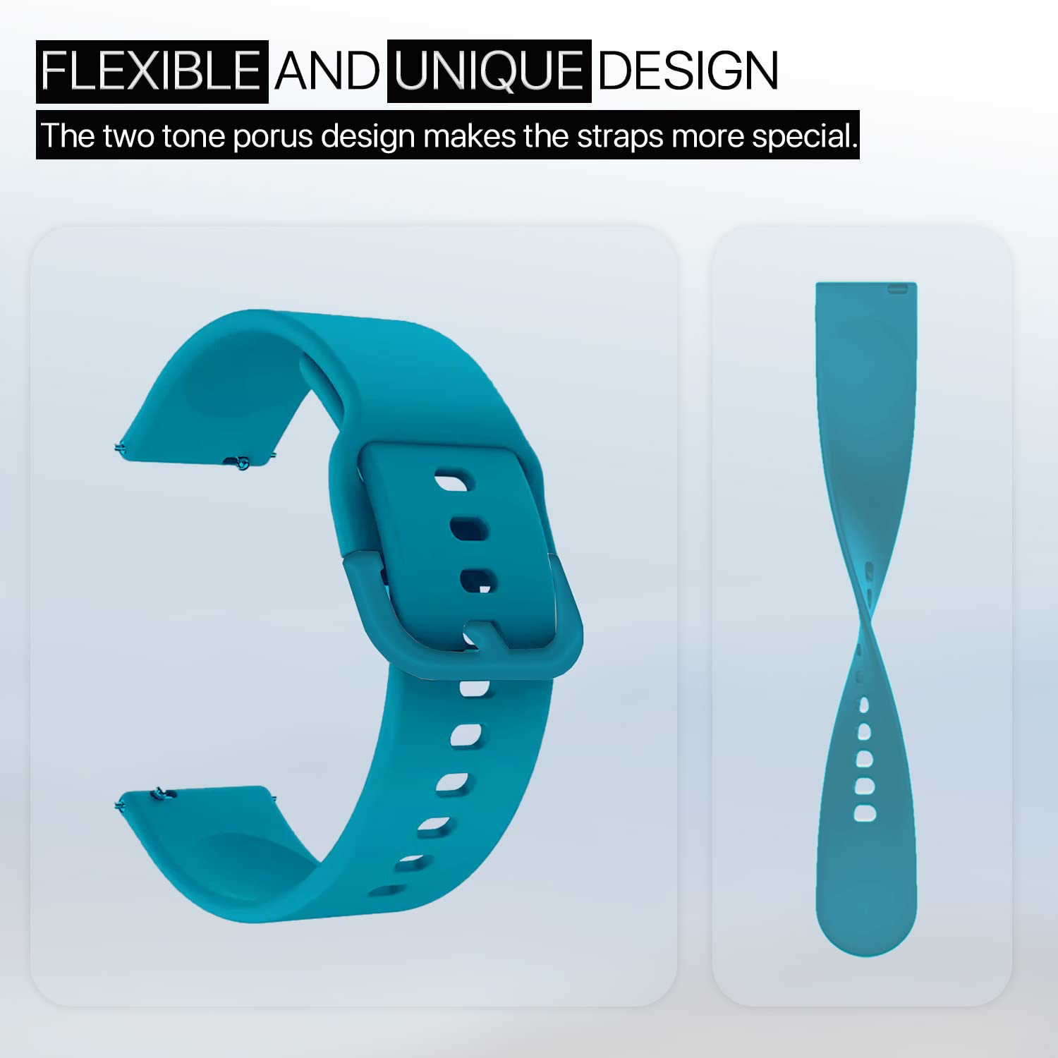 Pikkme Silicone Watch Strap (Turquoise Blue) – photo 4