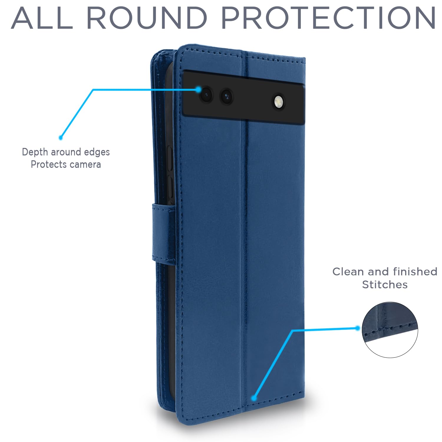 Blue mobile flip cover for Google Pixel 6a – Pikkme – photo 4