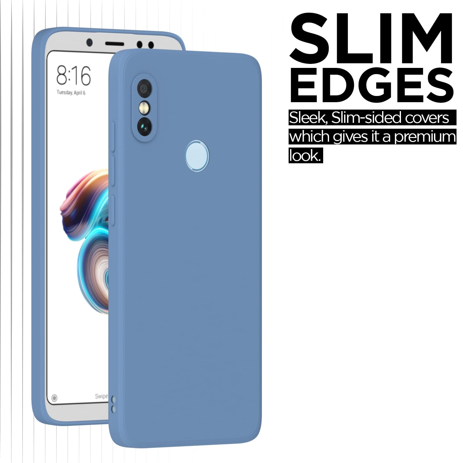 Pikkme Redmi Note 5 Pro Soft Matte Silicone Shockproof Case (Aqua Blue)