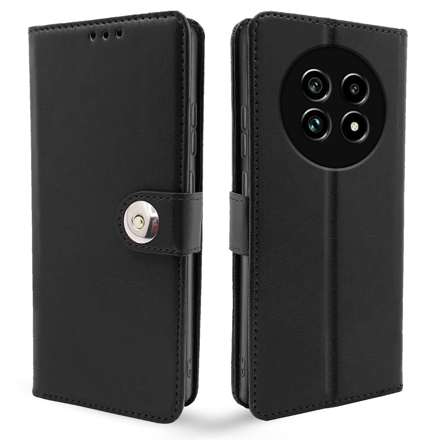 Pikkme Realme 13 Pro/13 Pro Plus 5G Button black flip case