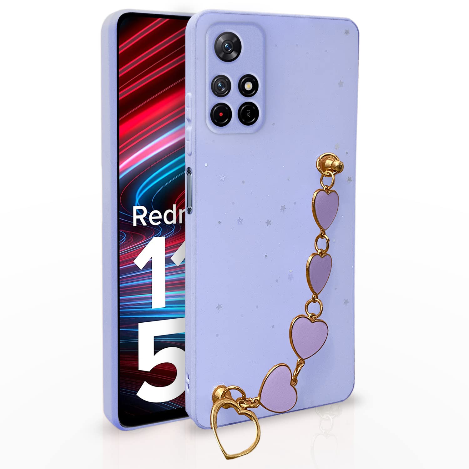 Pikkme purple Chain back cover for Redmi Note 11T/Poco M4 Pro 5G