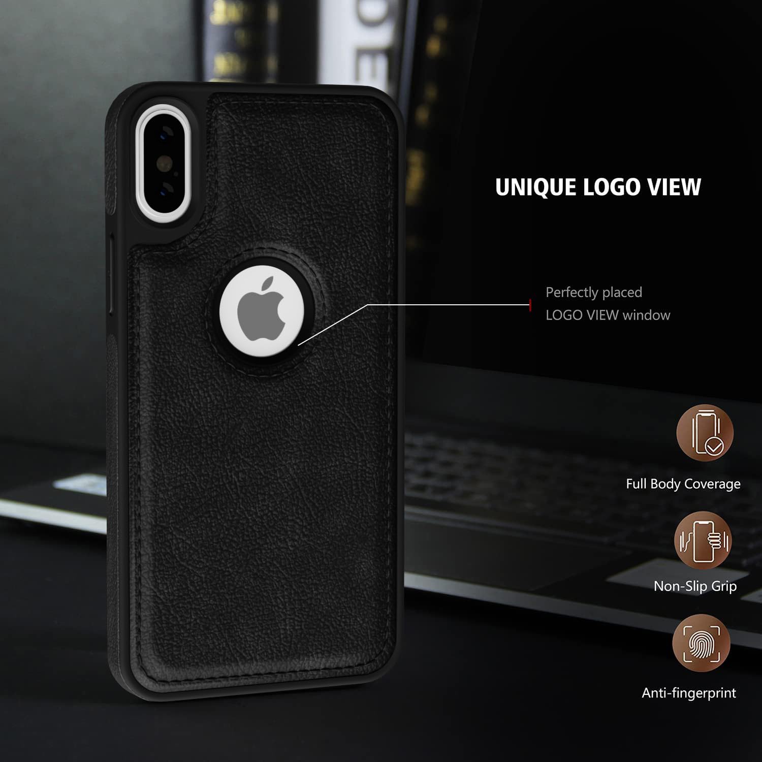 Pikkme iPhone X/Xs Flexible Pu Leather Back Case | Black