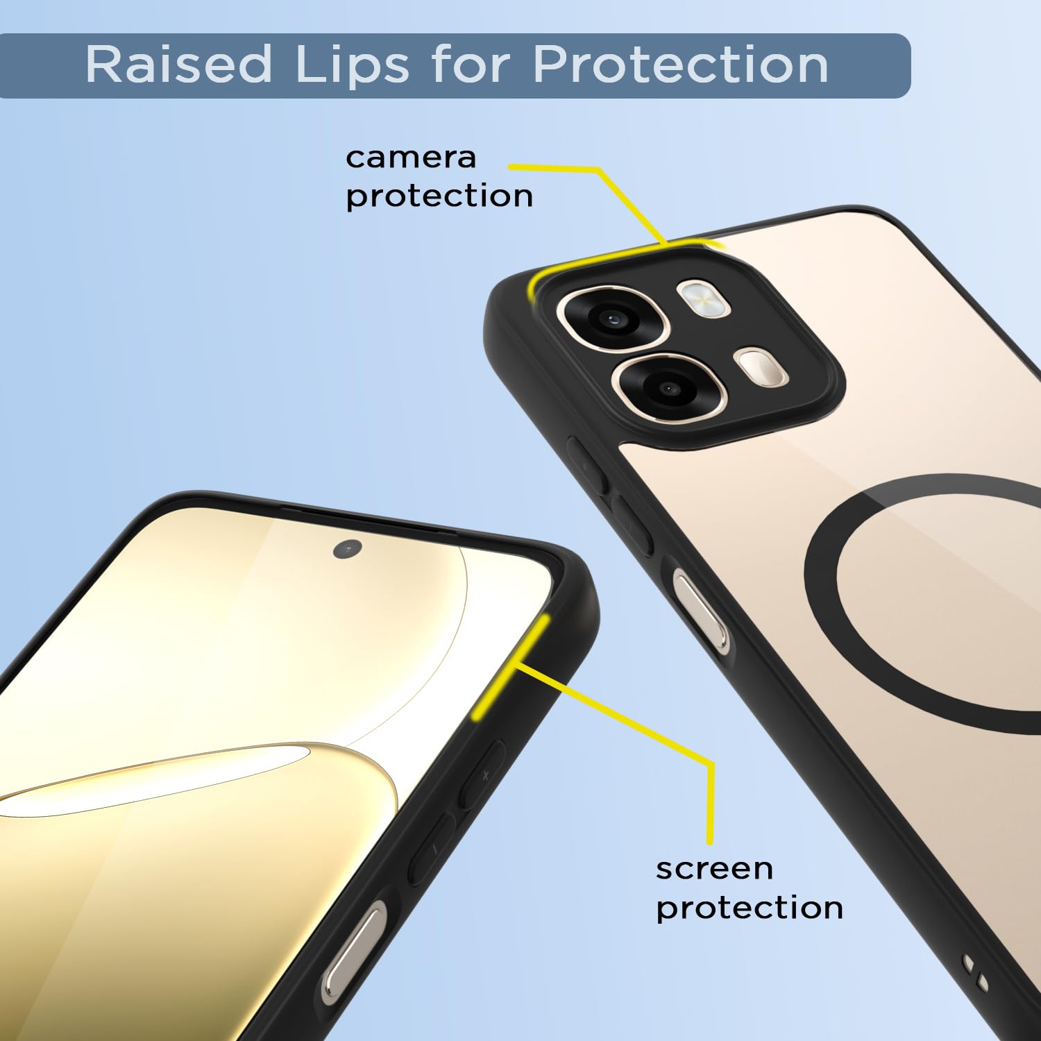 Pikkme black mag-safe MagSafe mobile cover for Oppo A6 Pro 5G – photo 4