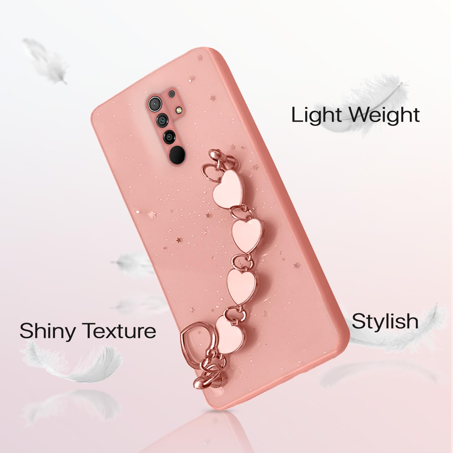 Pikkme Redmi 9 Prime Chain Back Cover (Pink)