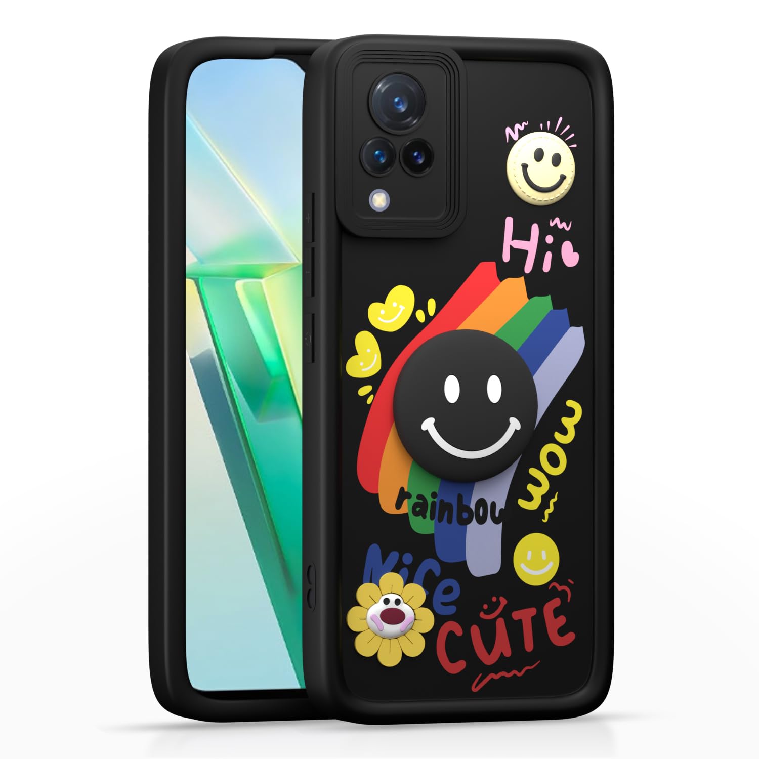 Black mobile cover for Vivo V21 5G – Pikkme