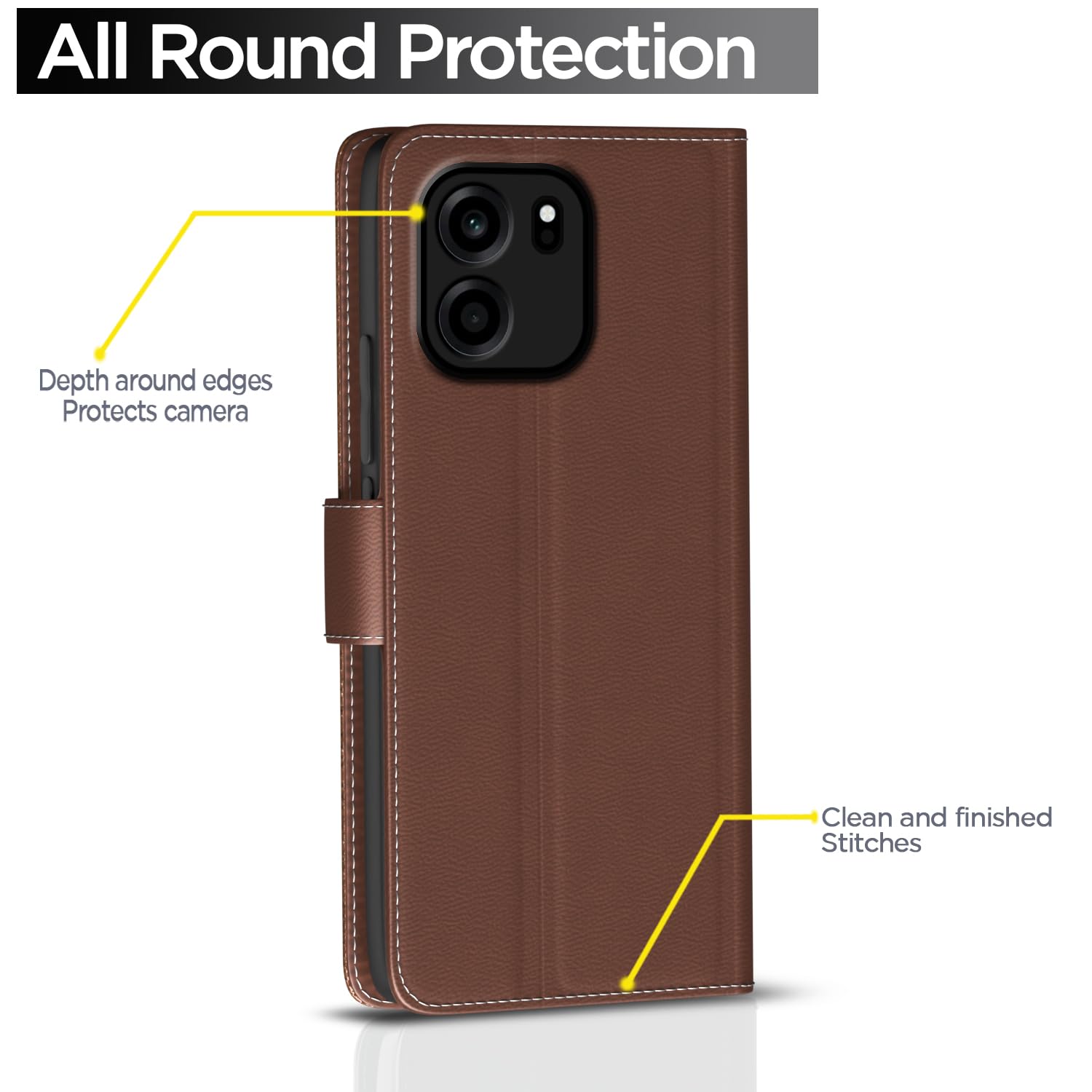 Pikkme tan flip cover for OnePlus Nord CE 6 5G – photo 4