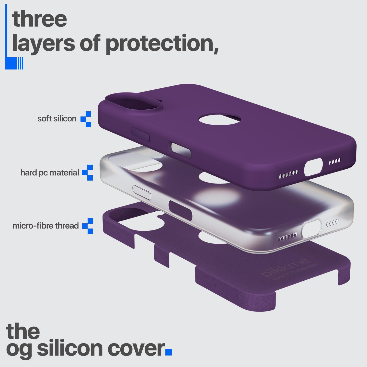 Pikkme iPhone 16 Plus Super Soft Silicone Back Cover (Grape)