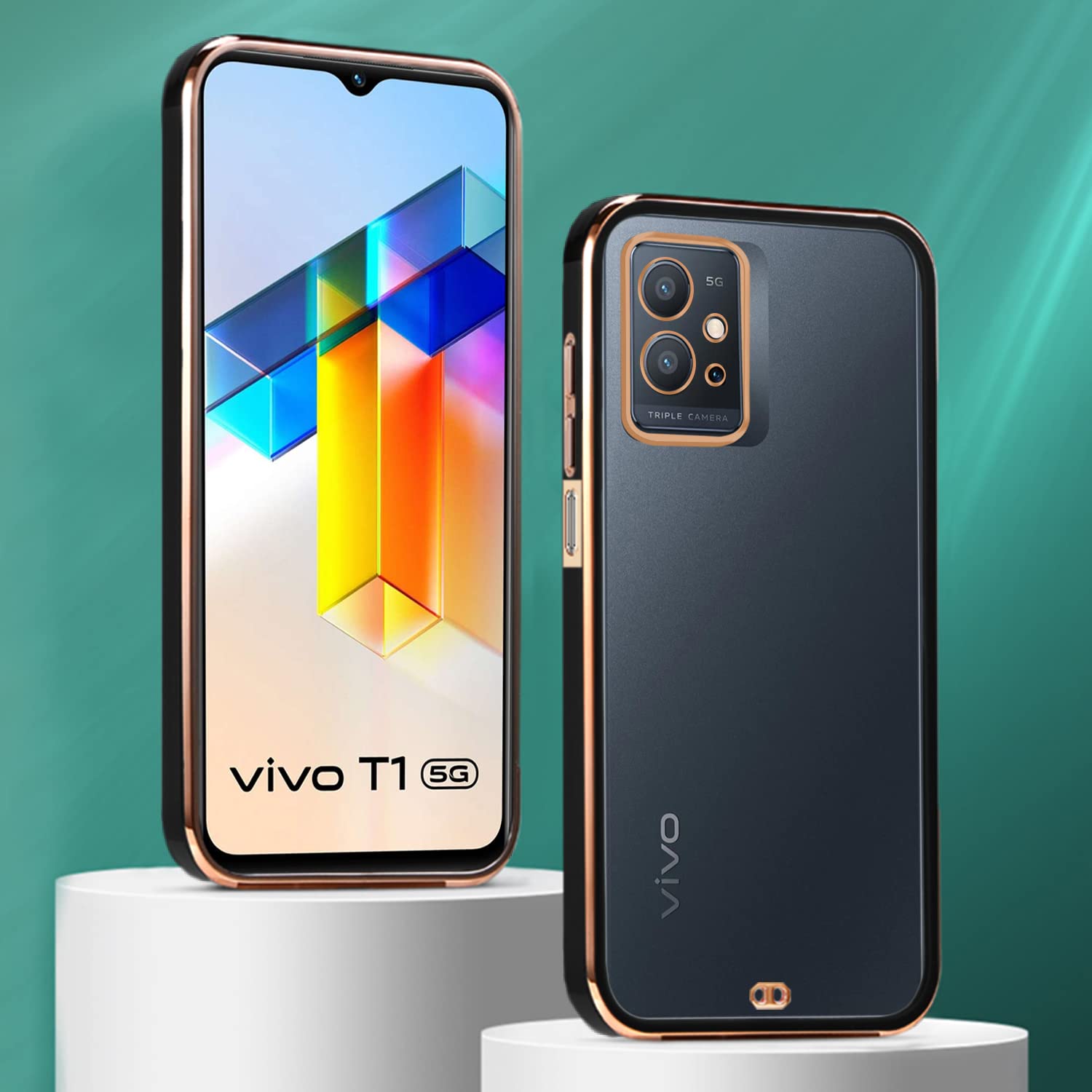 Vivo T1/Y75/iQOO Z6 5G mobile back cover in black by Pikkme – photo 4
