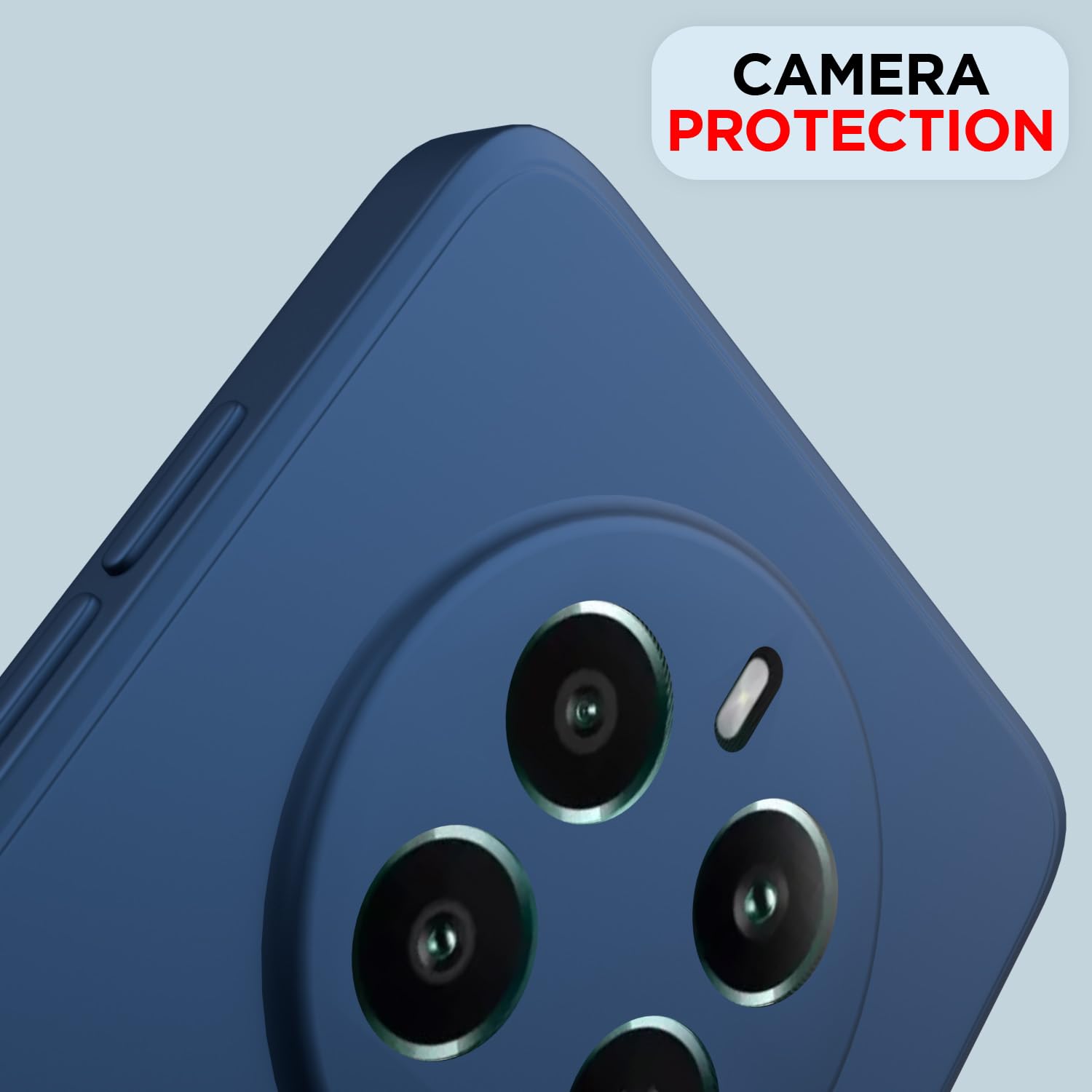 Pikkme Realme 12 Plus 5G Liquid Silicone Back Cover (Blue)