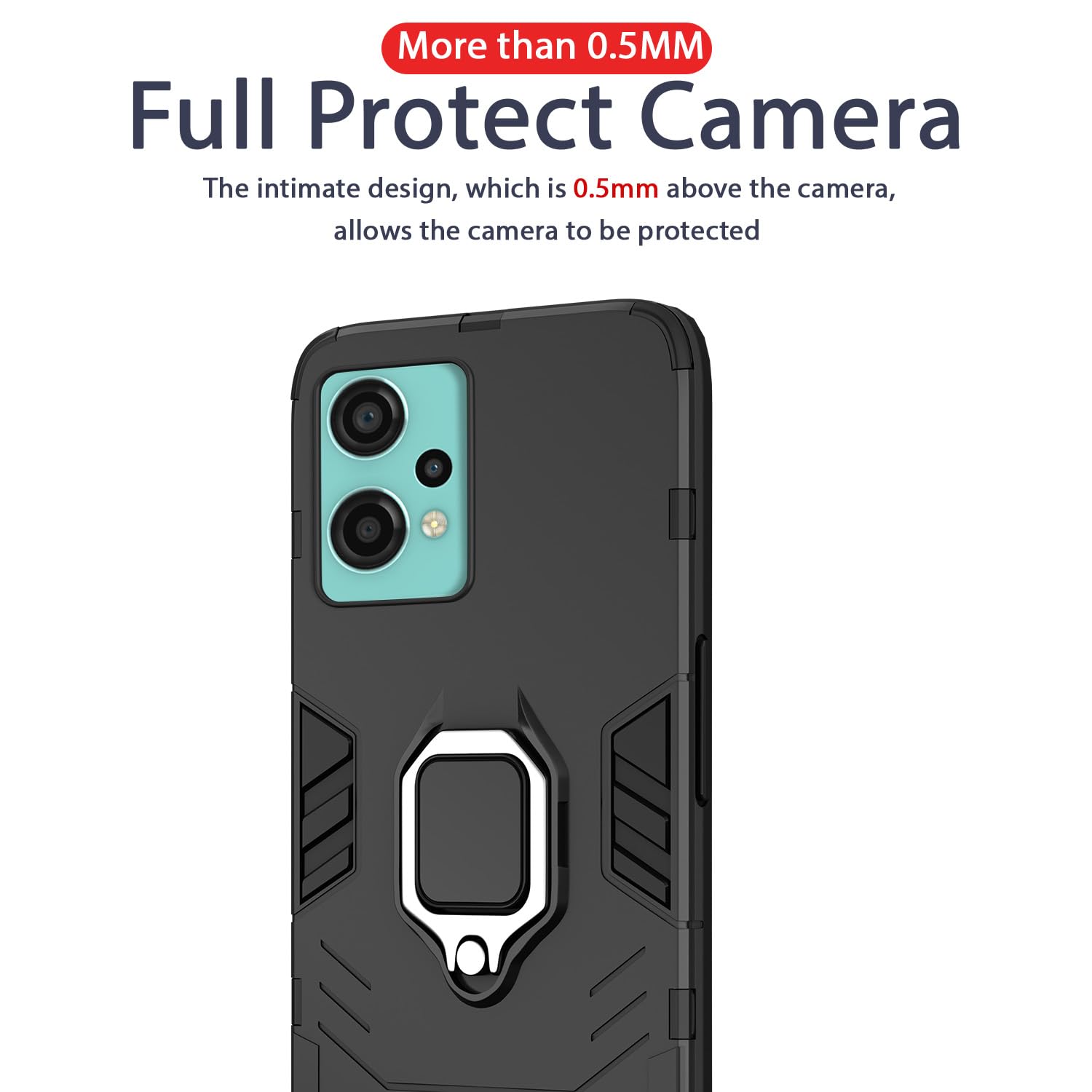 Pikkme OnePlus Nord Ce 2 Lite 5G D5 Tough Armor Back Cover | Black