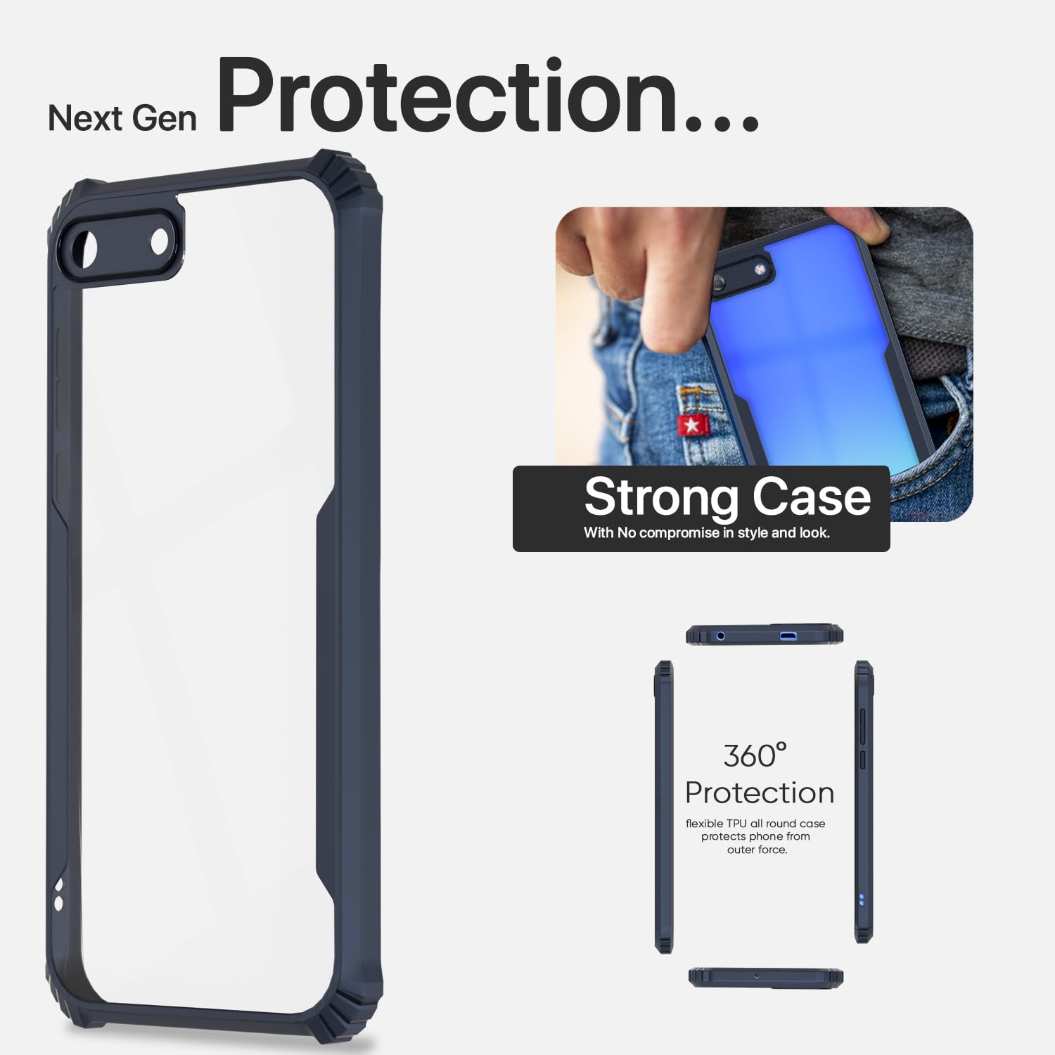 Itel A25 Clear mobile back cover in blue by Pikkme – photo 6