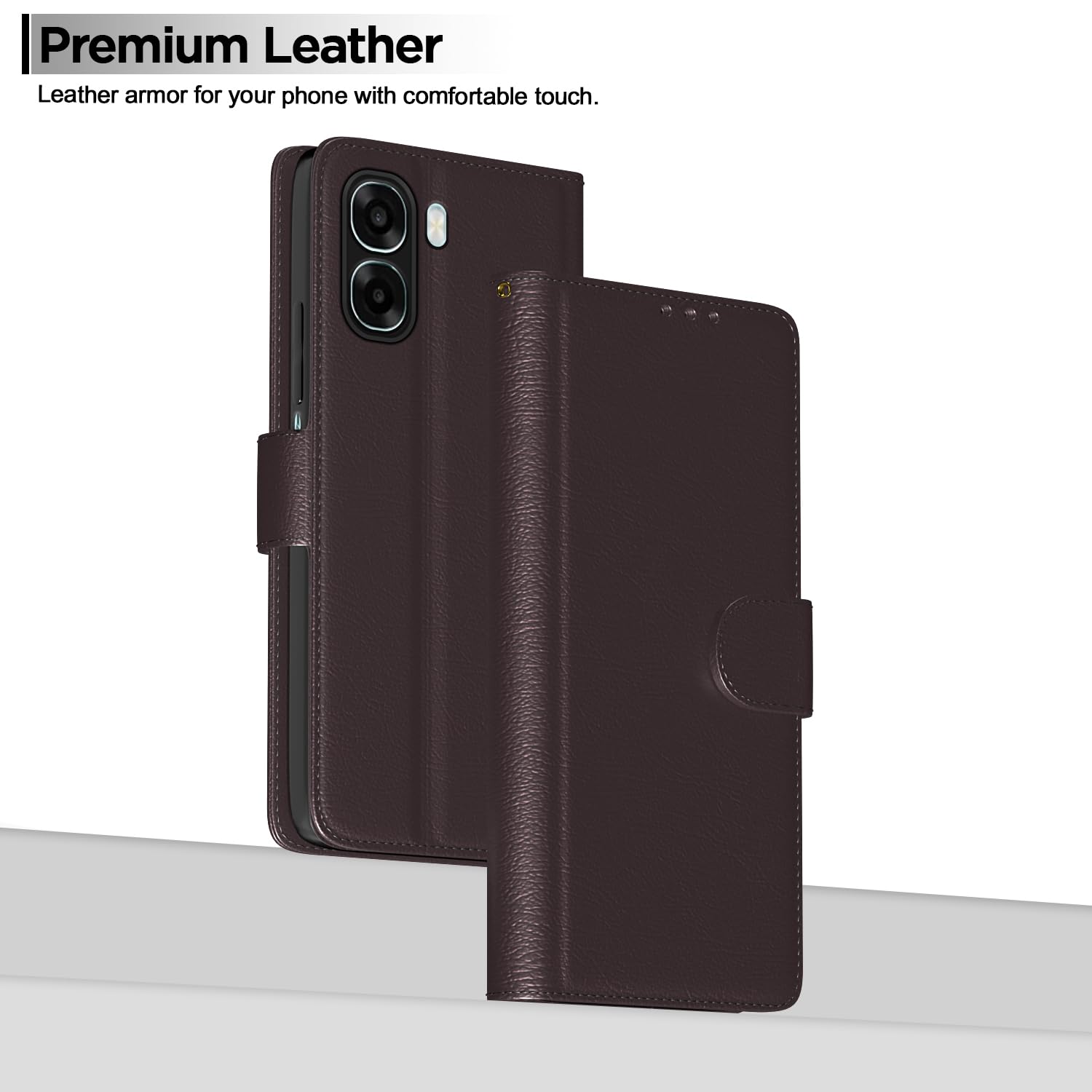 Oppo A6X 5G Wallet wallet flip cover in coffee by Pikkme – photo 2