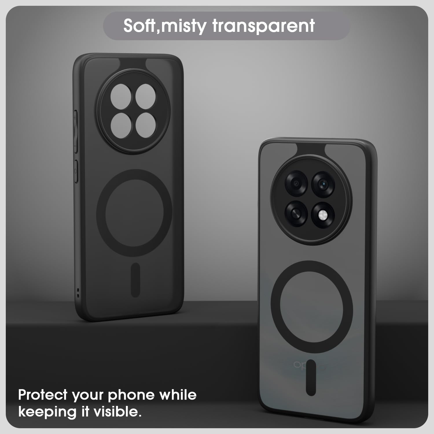 Oppo F31 Pro Plus 5G mobile cover in black smoke mag-safe by Pikkme – photo 3