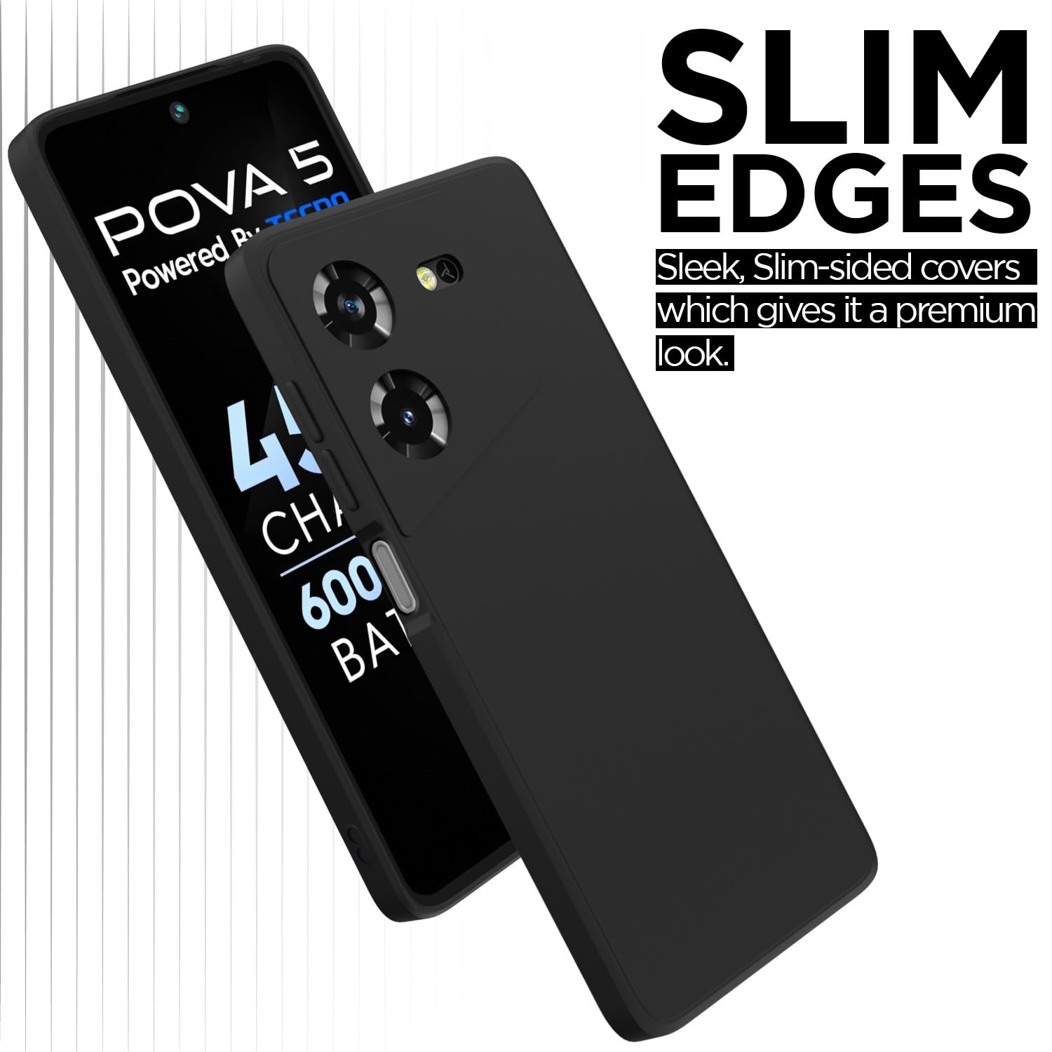 Pikkme Tecno Pova 5/Pova 5 Pro 5G Liquid Silicone black mobile cover – photo 3
