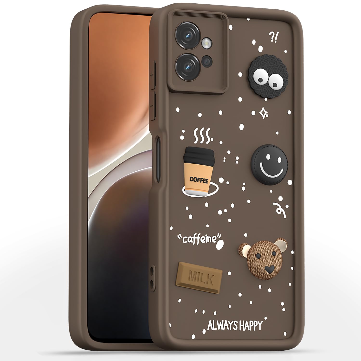 Pikkme brown Silicone phone cover for Moto G32/3D