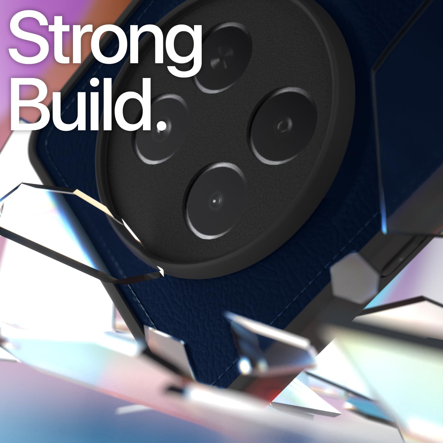 Pikkme Realme 13 Plus 5G / Realme P1 Speed 5G Leatherback Back Case | Blue