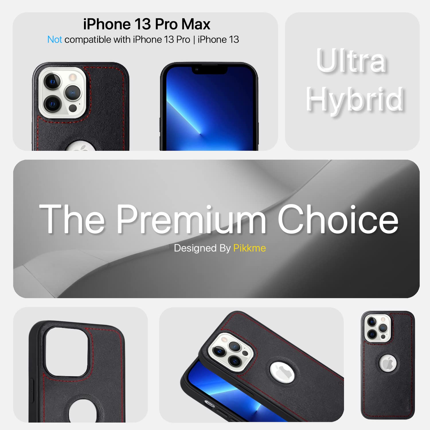Black Leather phone cover for iPhone 13 Pro Max – Pikkme – photo 3