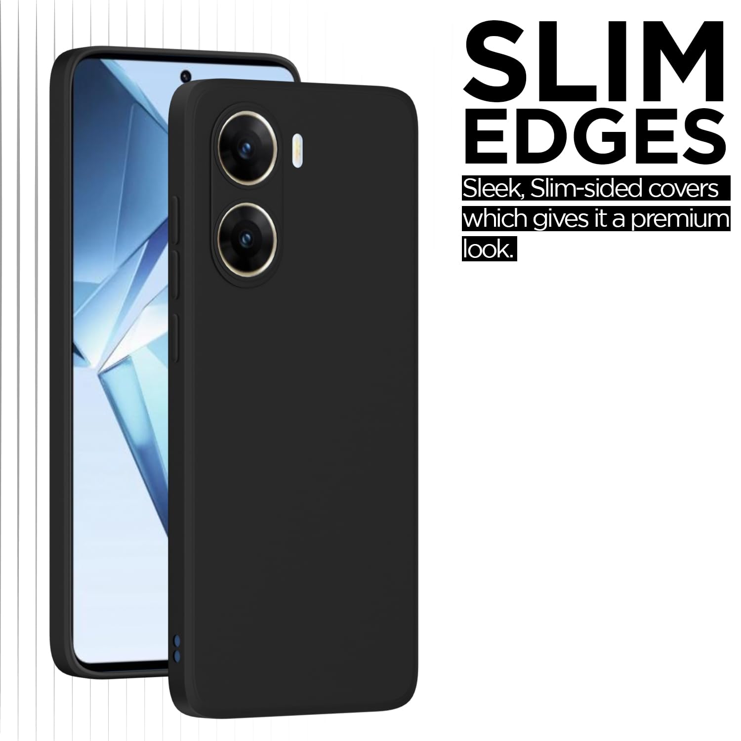 Pikkme Vivo V29e 5G Soft Matte Silicone Shockproof Case (Black)