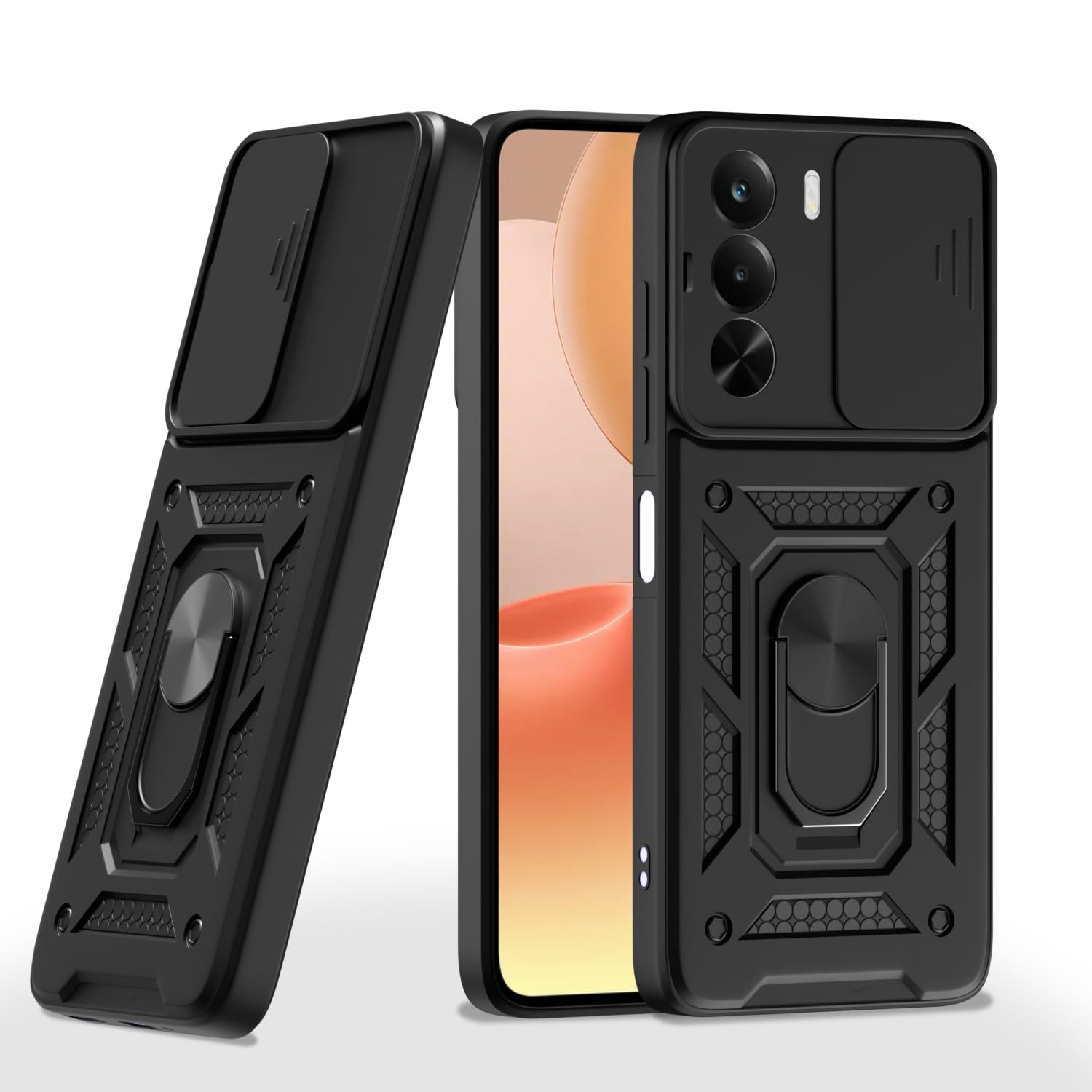 Pikkme black phone cover for Realme P4x 5G/360