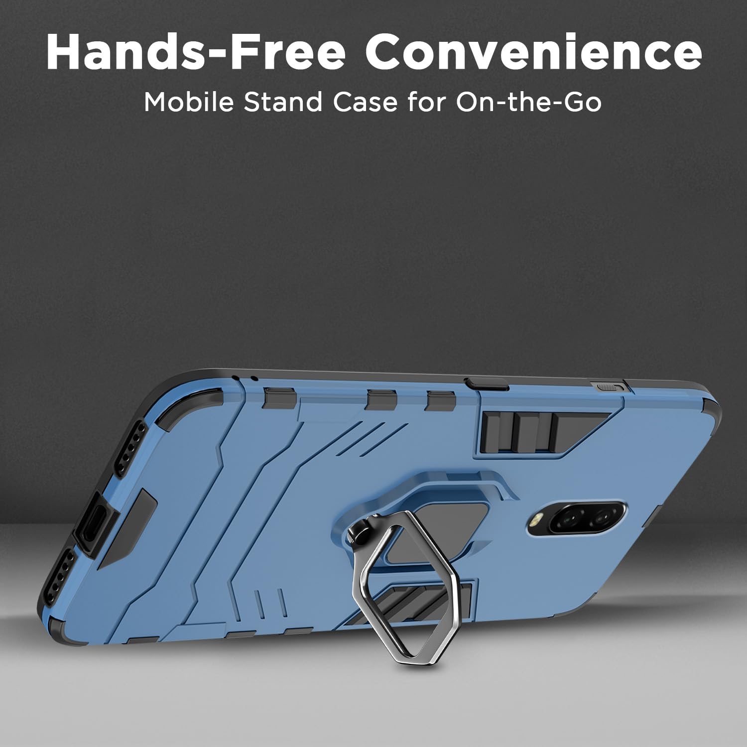 Pikkme OnePlus 6T D5 Tough Armor Back Cover | Blue