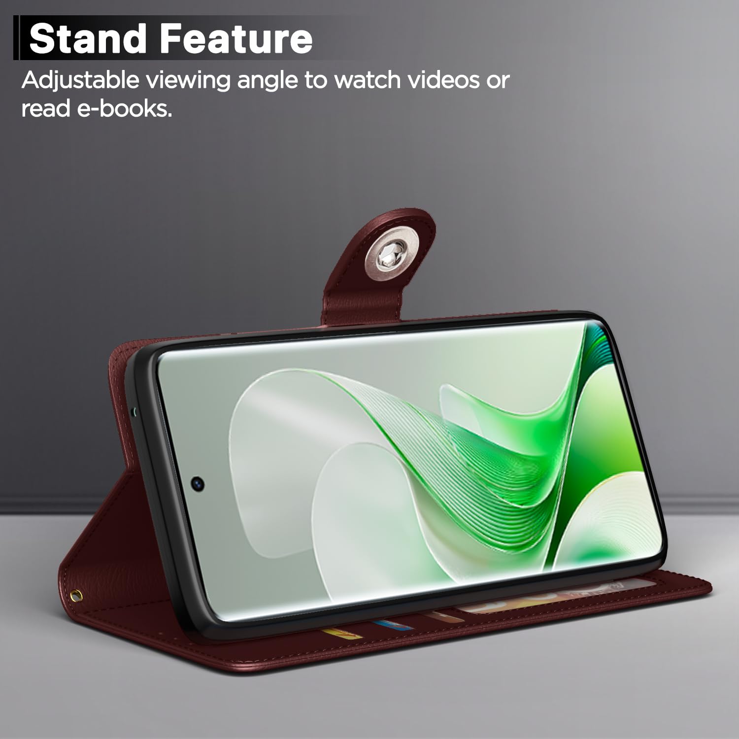 Brown Button mobile flip cover for Vivo V40e/iQOO Z9s 5G – Pikkme – photo 3