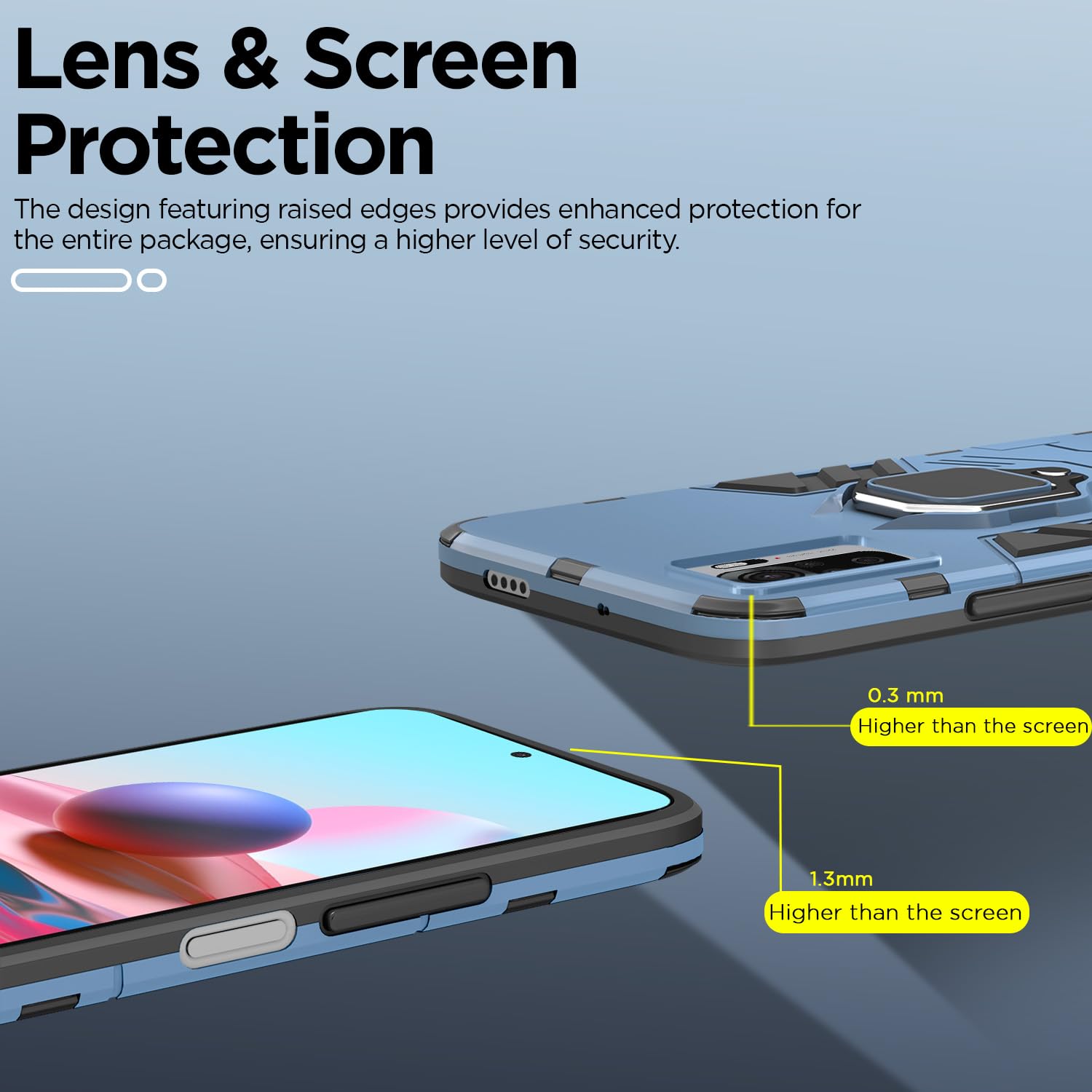 Pikkme Redmi Note 10 / Redmi Note 10S D5 Tough Armor Back Cover | Blue
