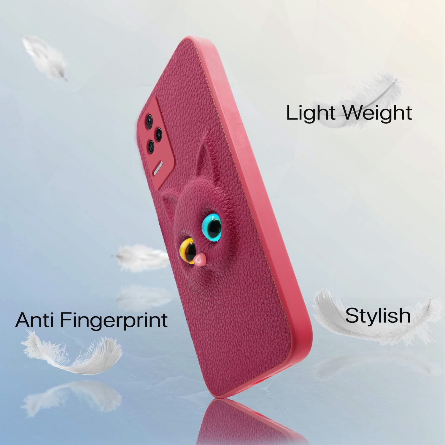 Pikkme Poco F4 5G Kitty Back Cover (Pink)