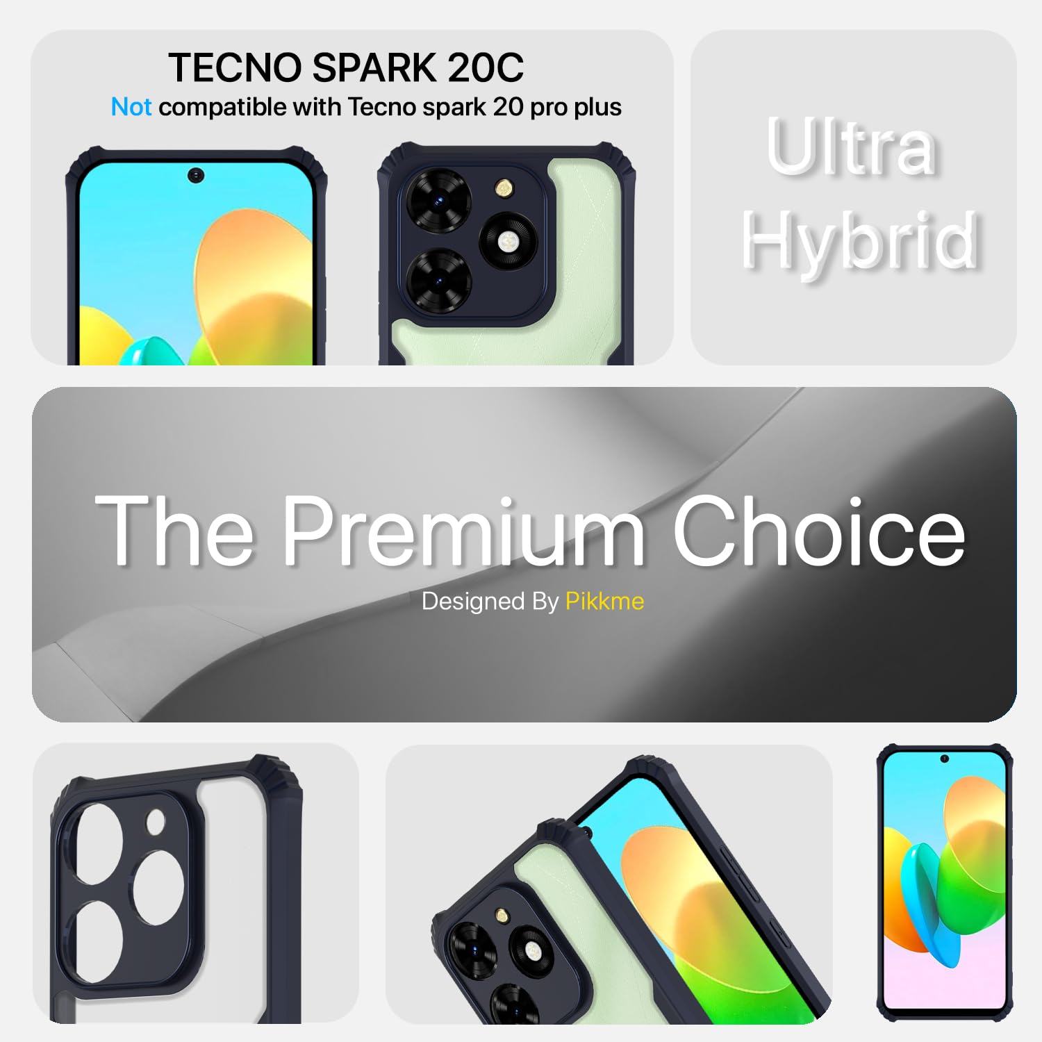 Pikkme blue Clear back cover for Tecno Spark 20C – photo 3