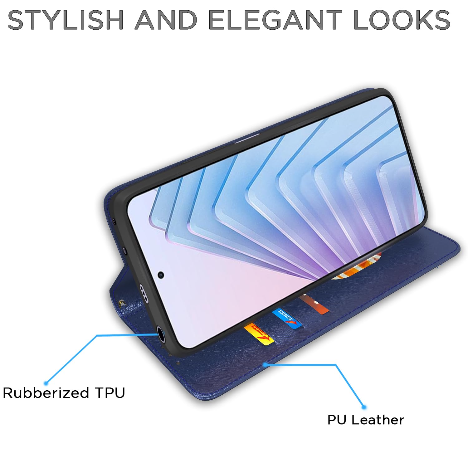 Pikkme blue Magnetic flip cover for Redmi Note 14 5G – photo 5