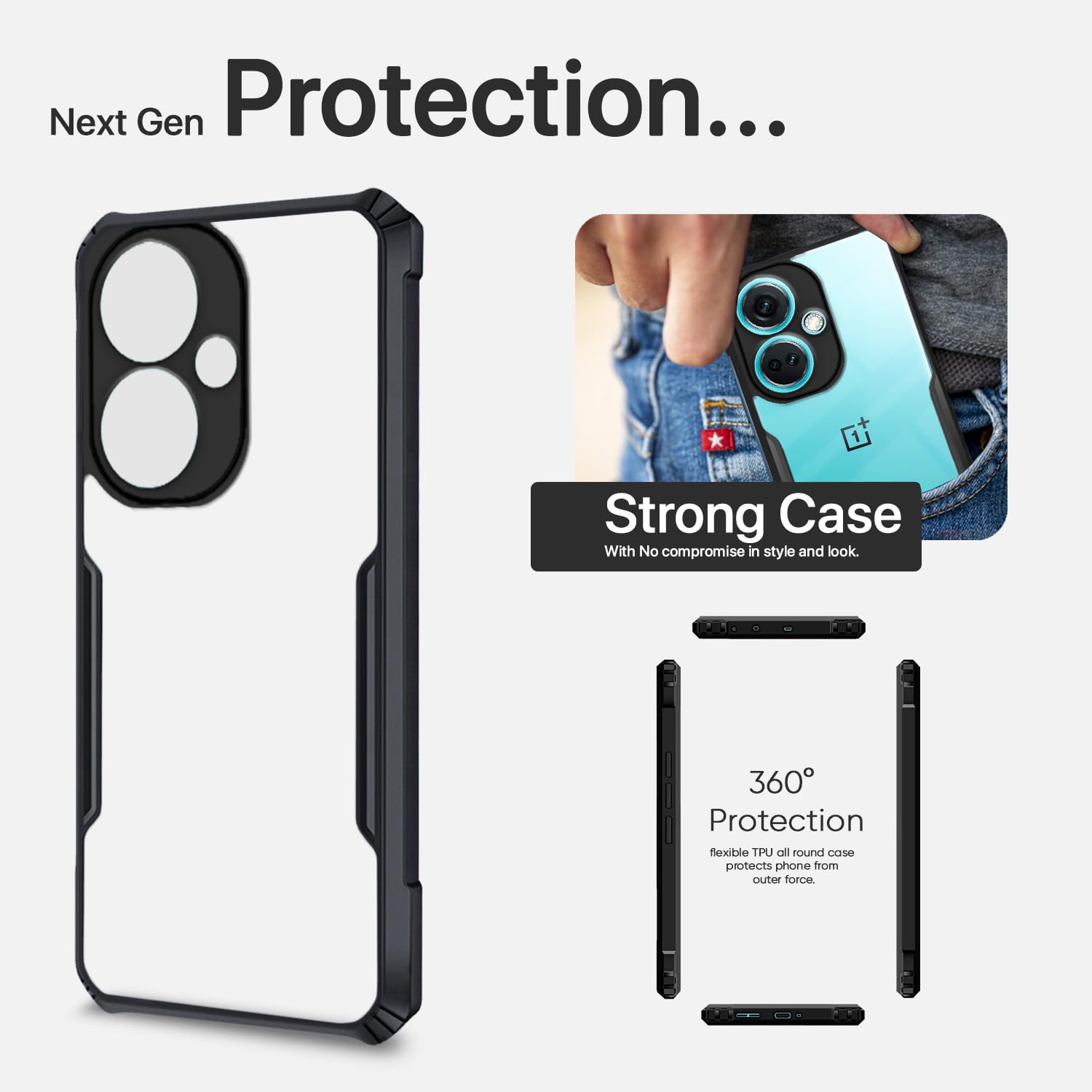Pikkme OnePlus Nord Ce 3 5G Eagle Back Cover (Black)