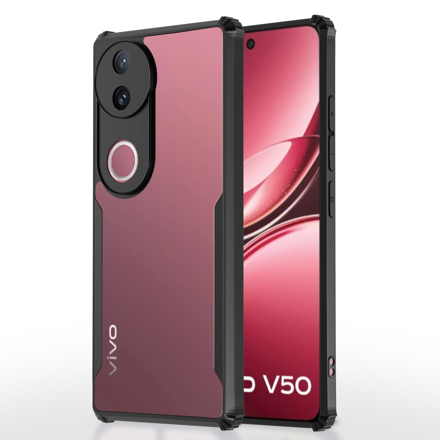 iQOO Z10R 5G/Vivo V50 5G/V50e 5G/Vivo T4R 5G Ultra back cover in black by Pikkme