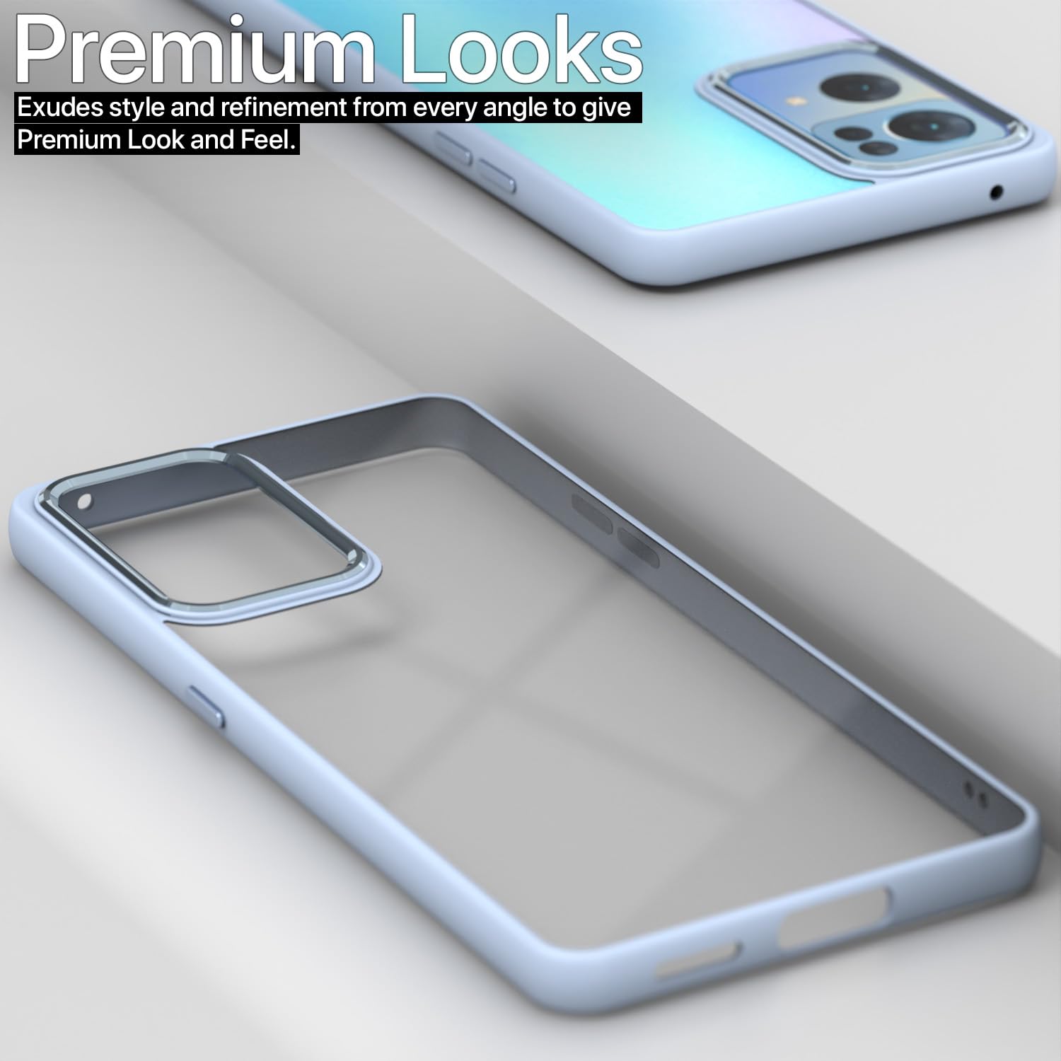 Pikkme Oppo Reno 7 Pro Camring Back Cover (Sierra Blue)