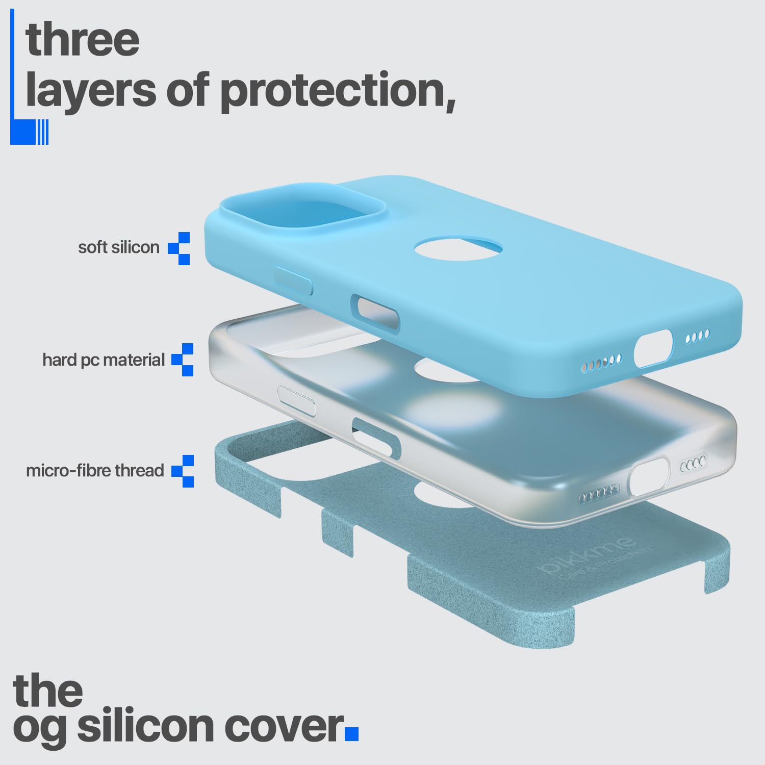 Pikkme iPhone 16 Pro Max Super Soft Silicone Back Cover (Sea Blue)
