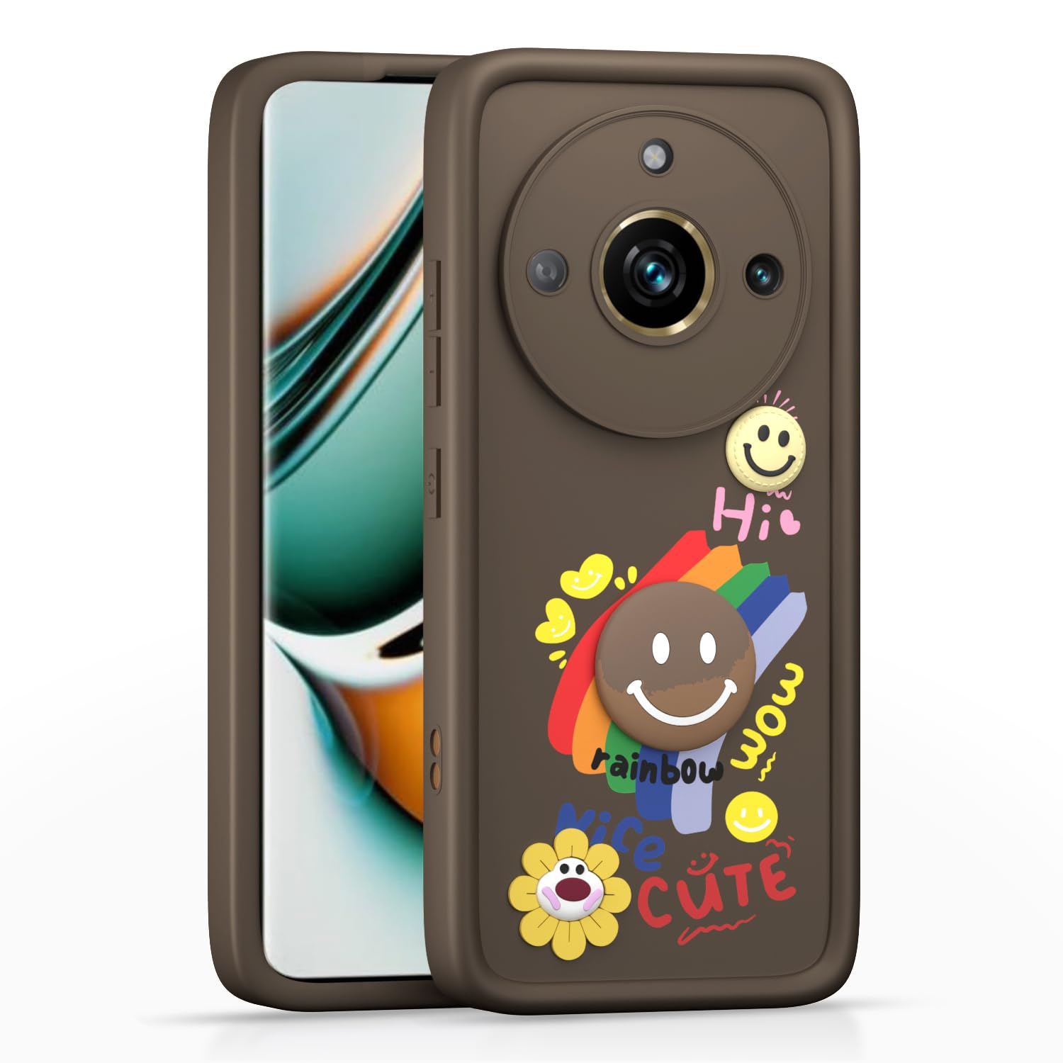 Pikkme Realme 11 Pro/Pro Plus 5G Soft Silicone brown mobile cover