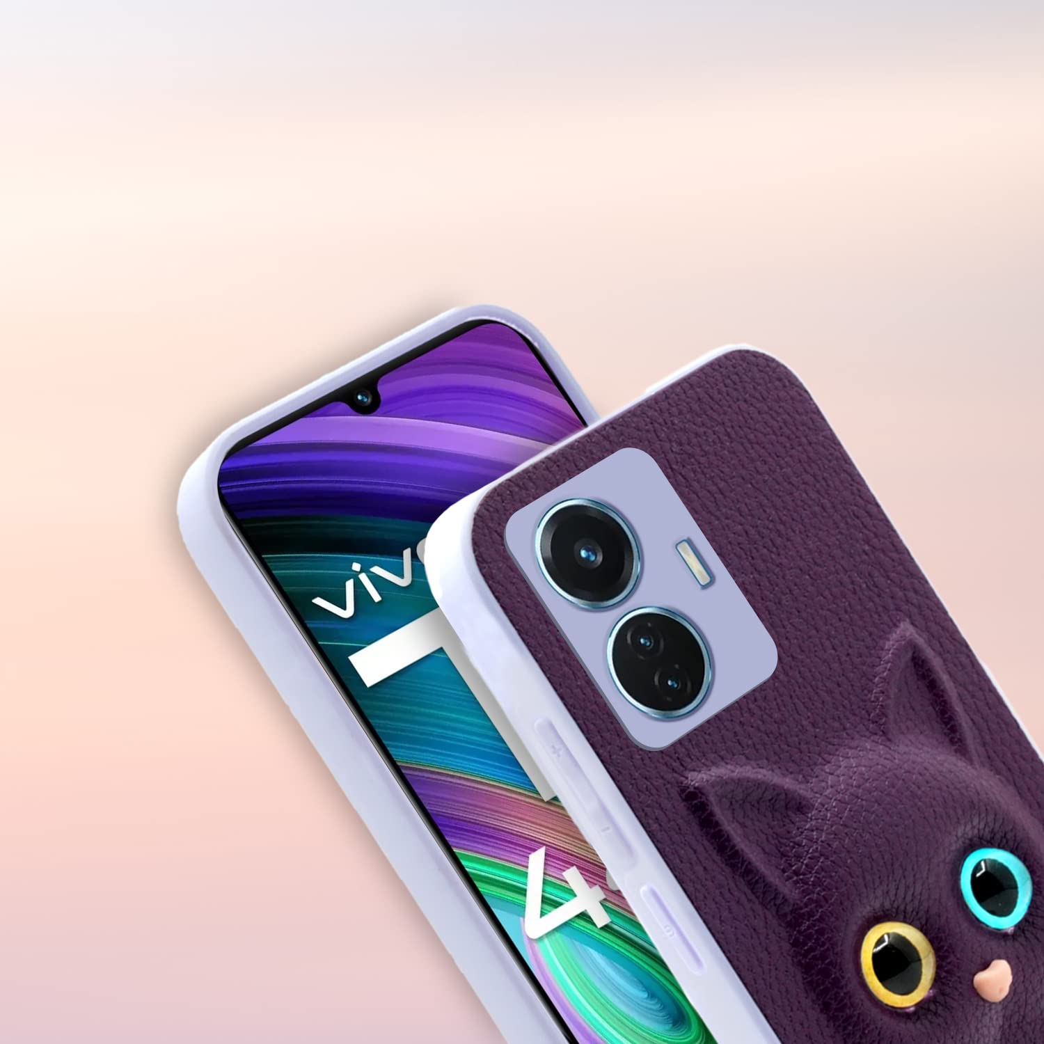 Vivo T1 44W/iQOO Z6 44W Cat back cover in purple by Pikkme – photo 6