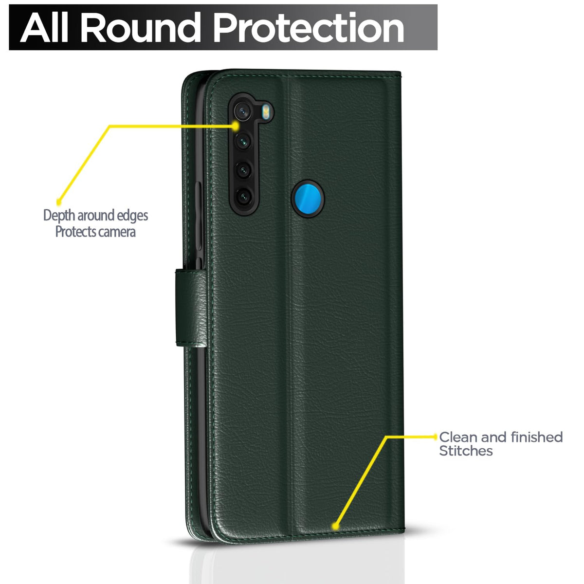 Redmi Note 8 mobile flip cover in green by Pikkme – photo 4