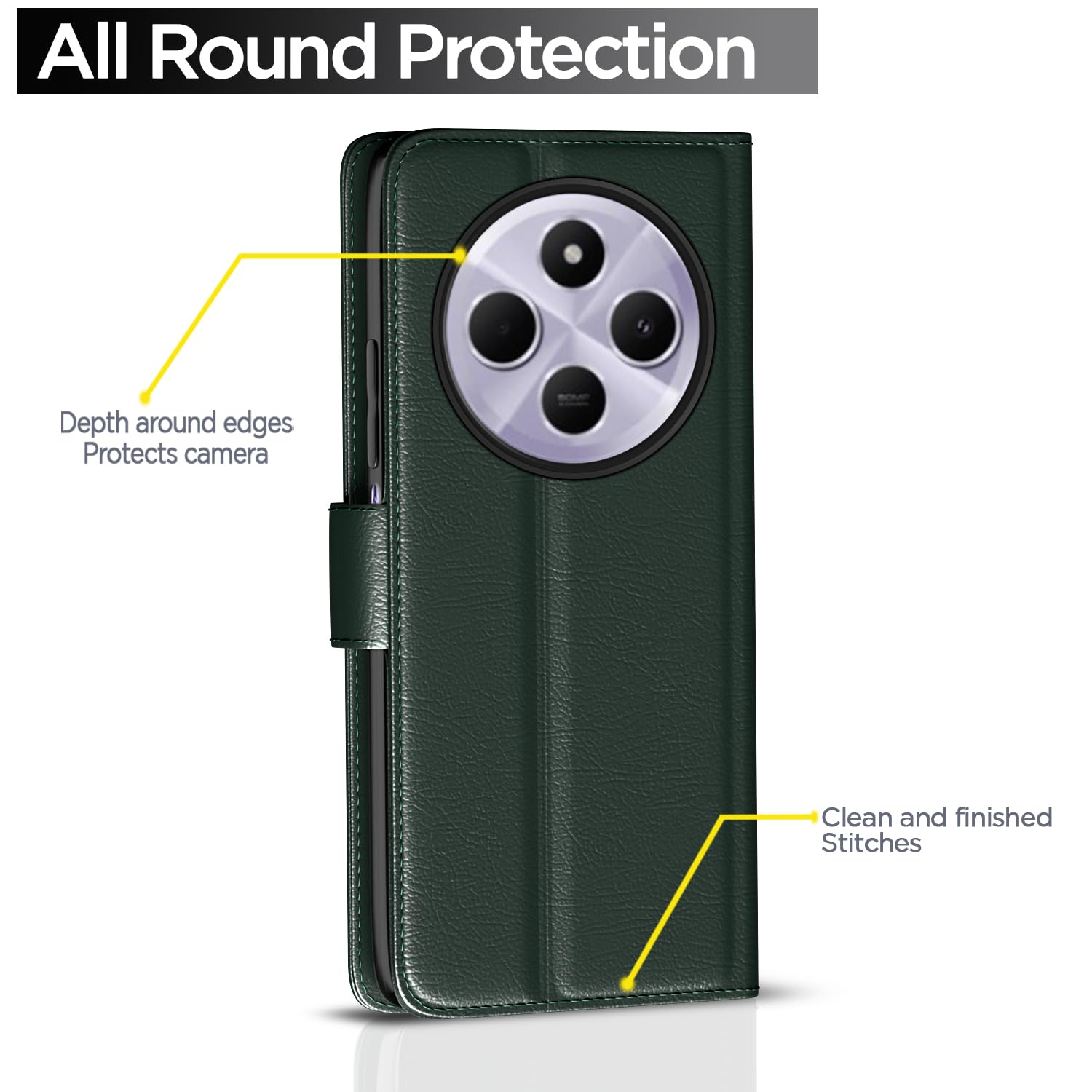 Pikkme Poco M7 5G Wallet green flip cover – photo 4