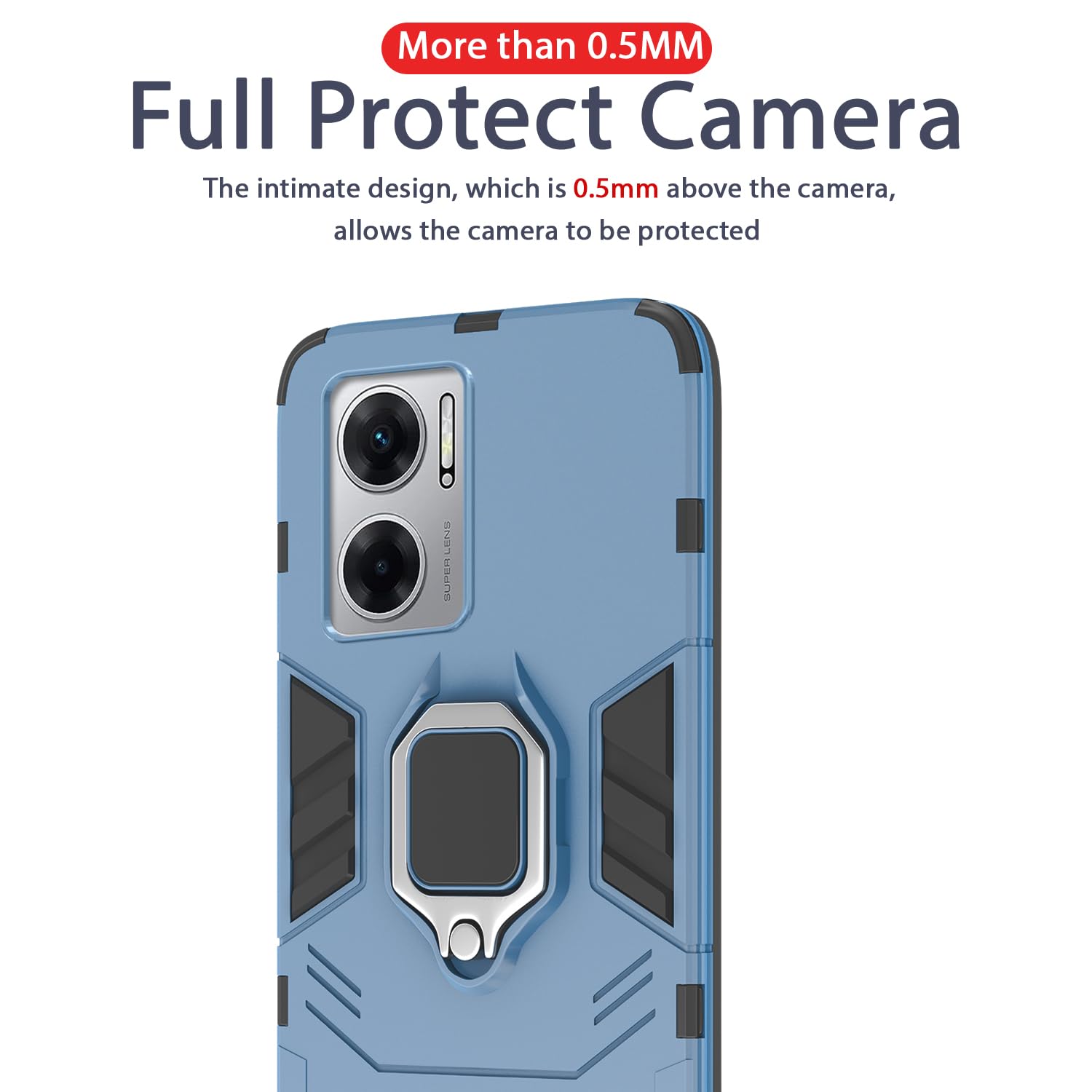 Pikkme Redmi 11 Prime 5G D5 Tough Armor Back Cover | Blue