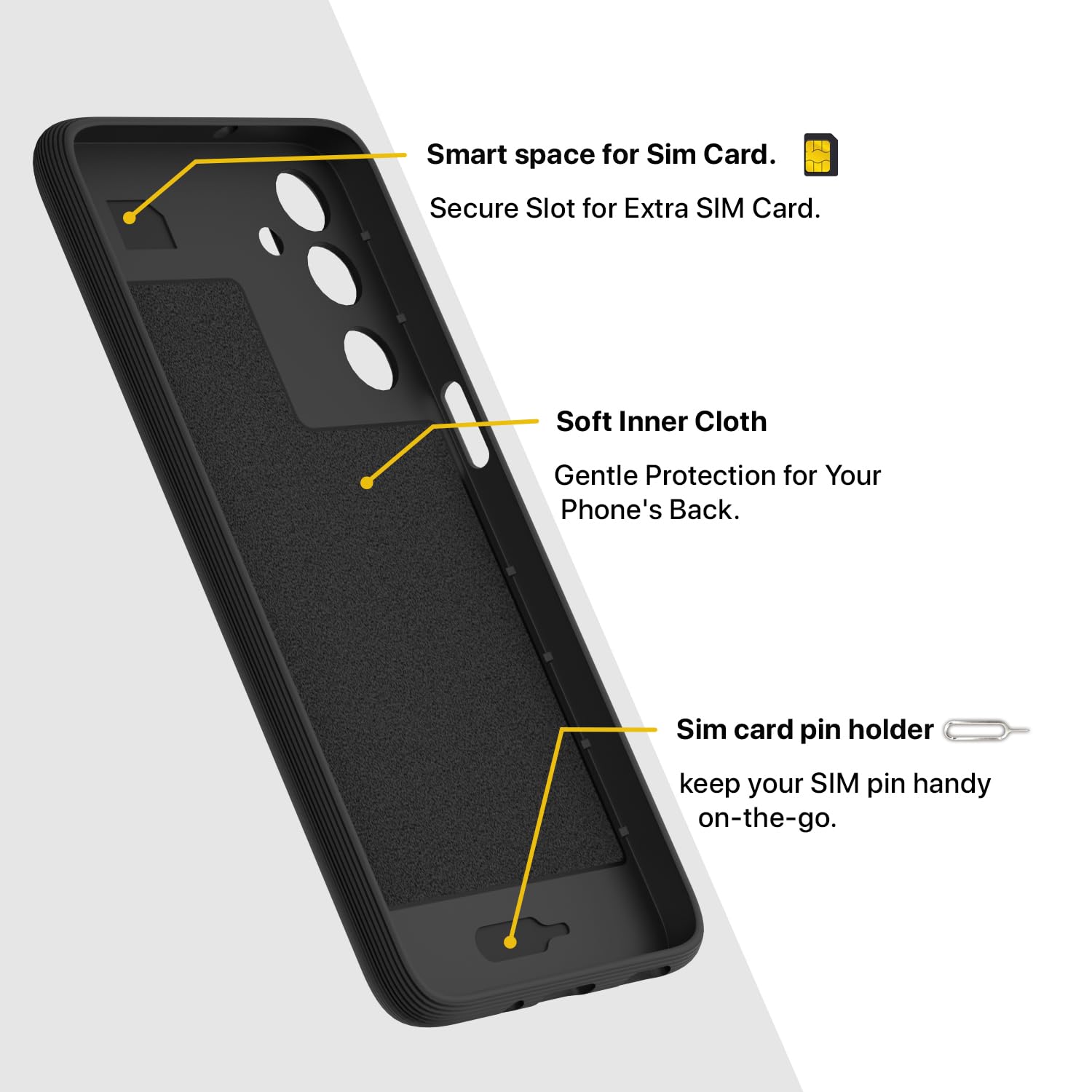 Pikkme Samsung Galaxy M16 5G Shockproof Soft Flexible Gencase Back cover (Black)
