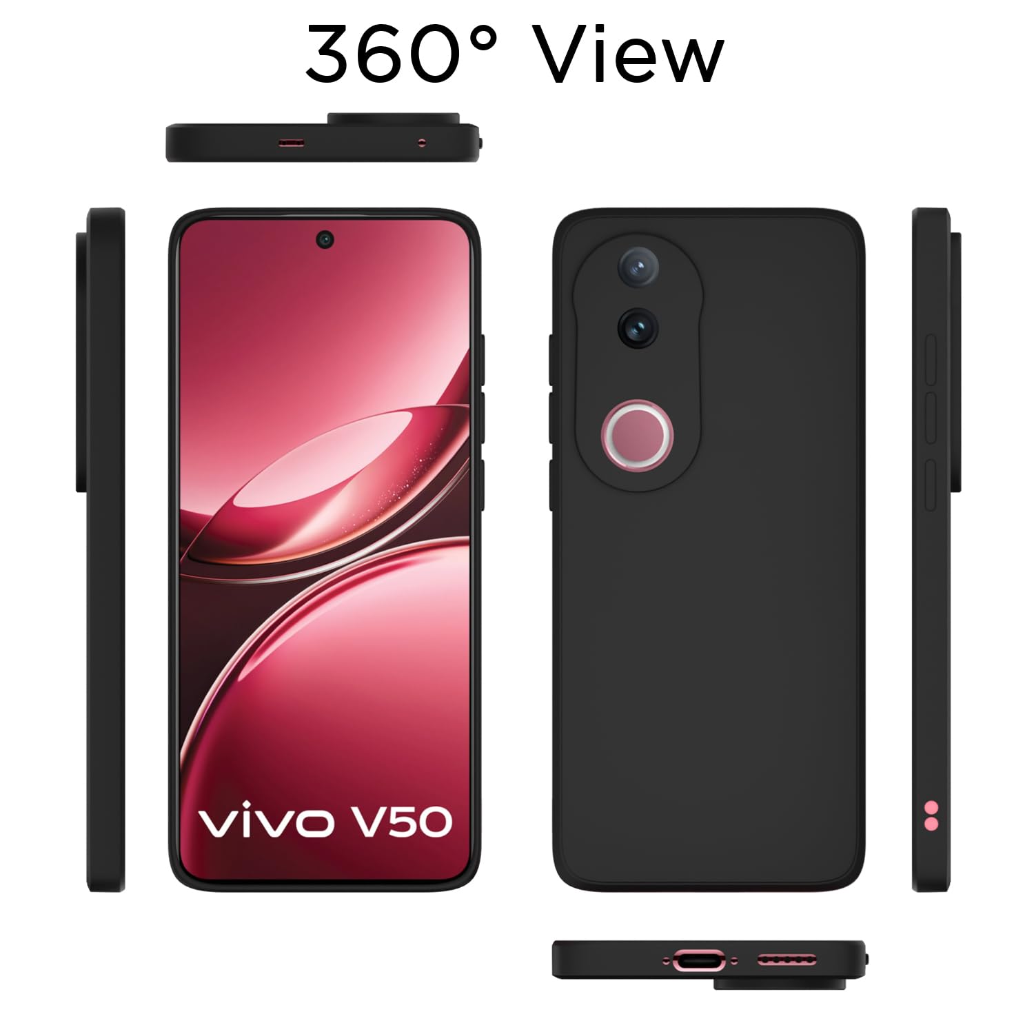 Pikkme black mobile back cover for iQOO Z10R/Vivo V50/V50e/Vivo T4R 5G – photo 4
