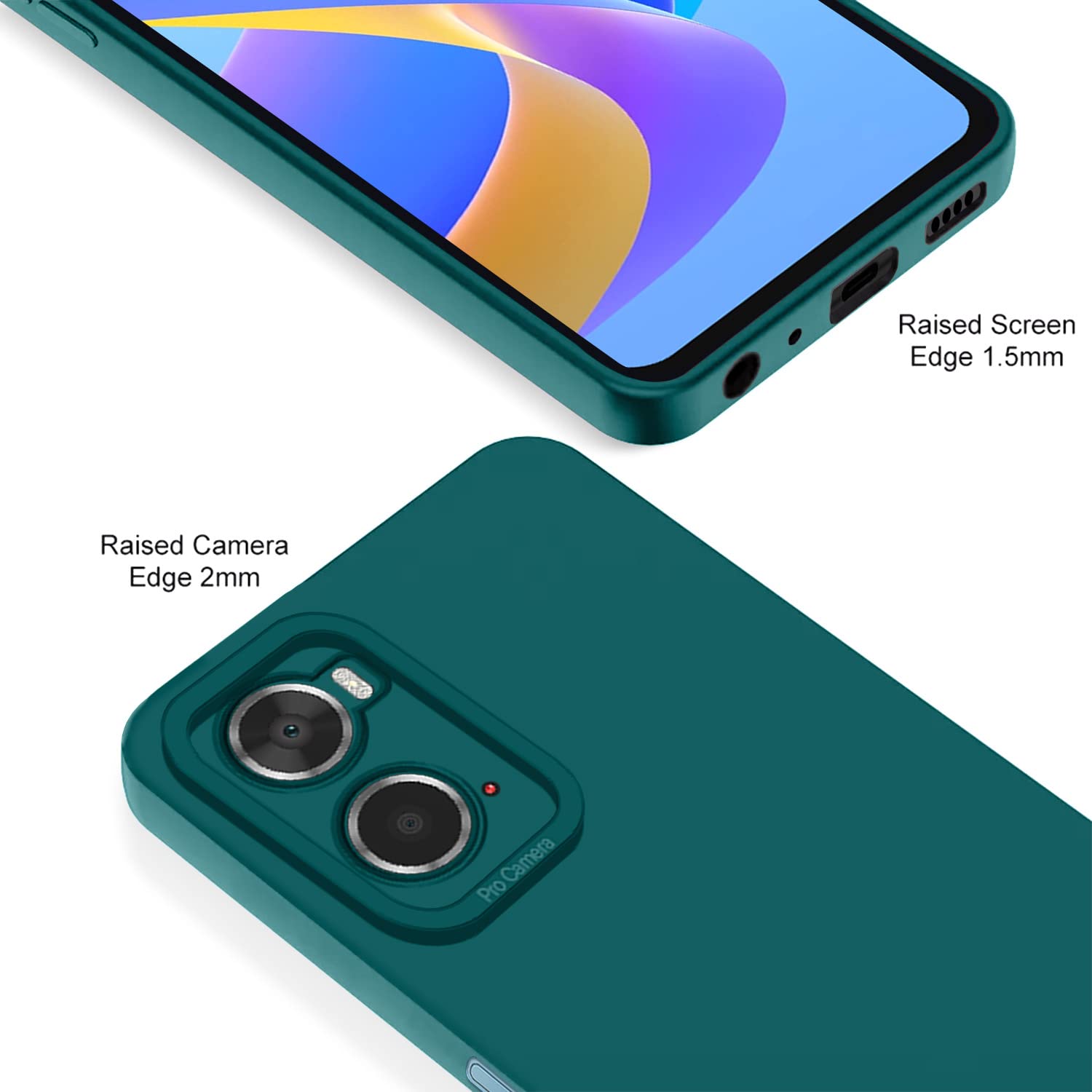 Pikkme Oppo A76 / Oppo A96 / Oppo A36 Liquid Silicone Back Cover | Green