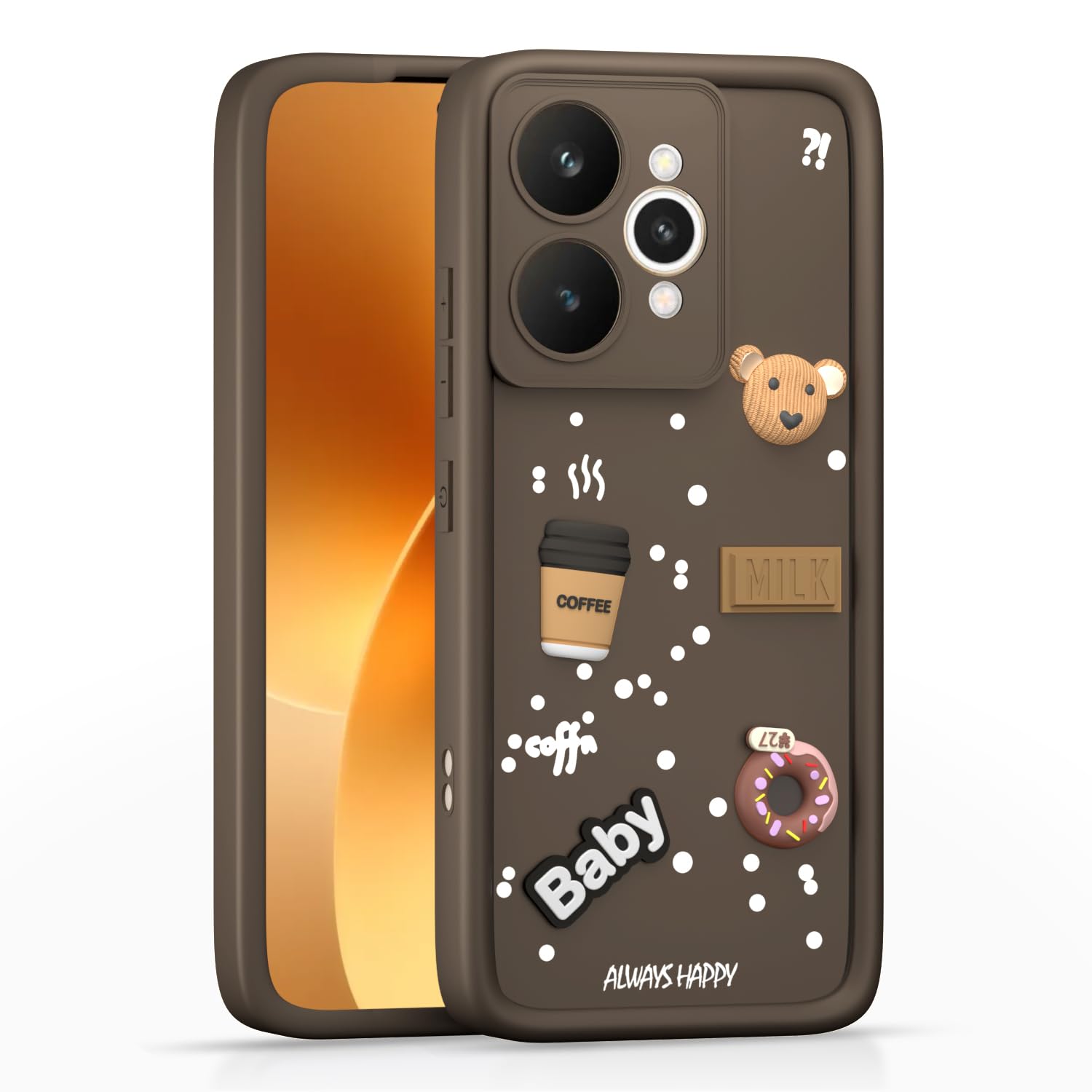 Realme 15 5G/3D mobile back cover in brown by Pikkme