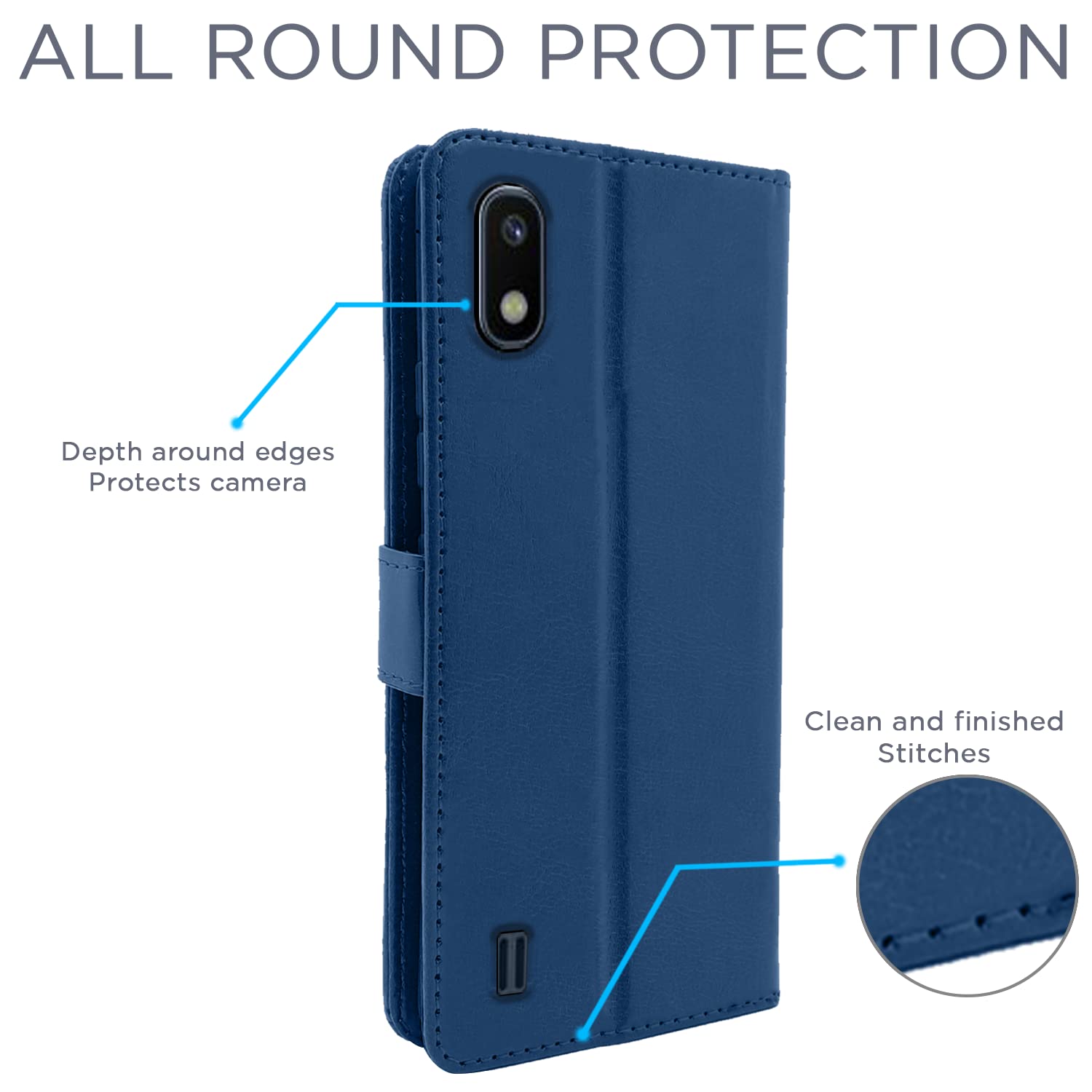 Pikkme Samsung Galaxy A10 Vintage Flip Cover (Blue)