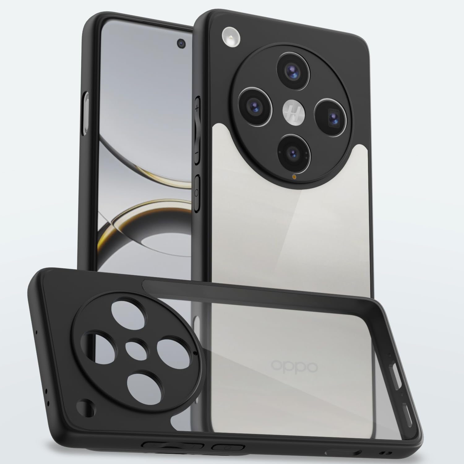 Pikkme black Hybrid mobile back cover for Oppo Find X8 Pro 5G