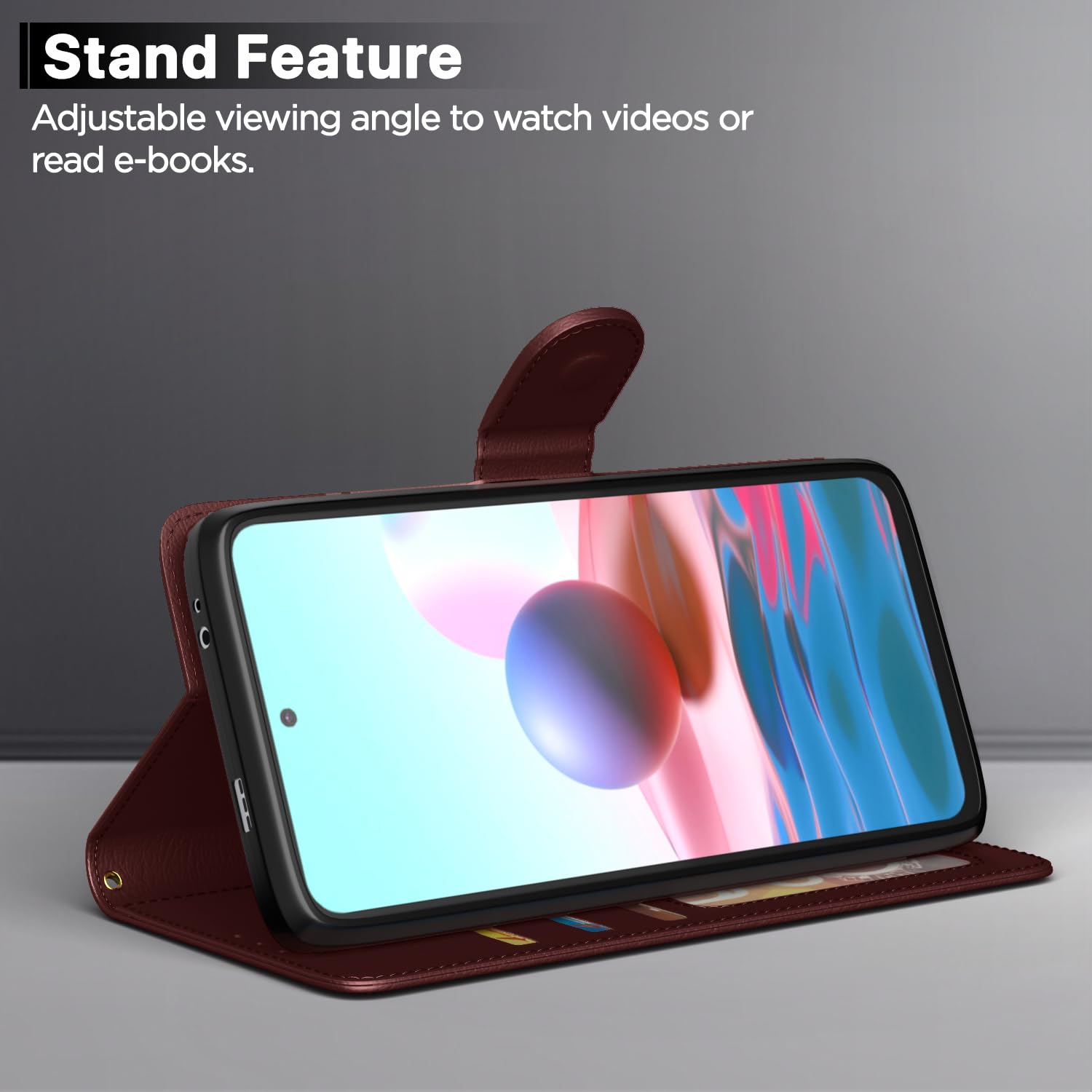 Redmi Note 11T/Poco M4 Pro 5G Wallet flip cover in brown by Pikkme – photo 3