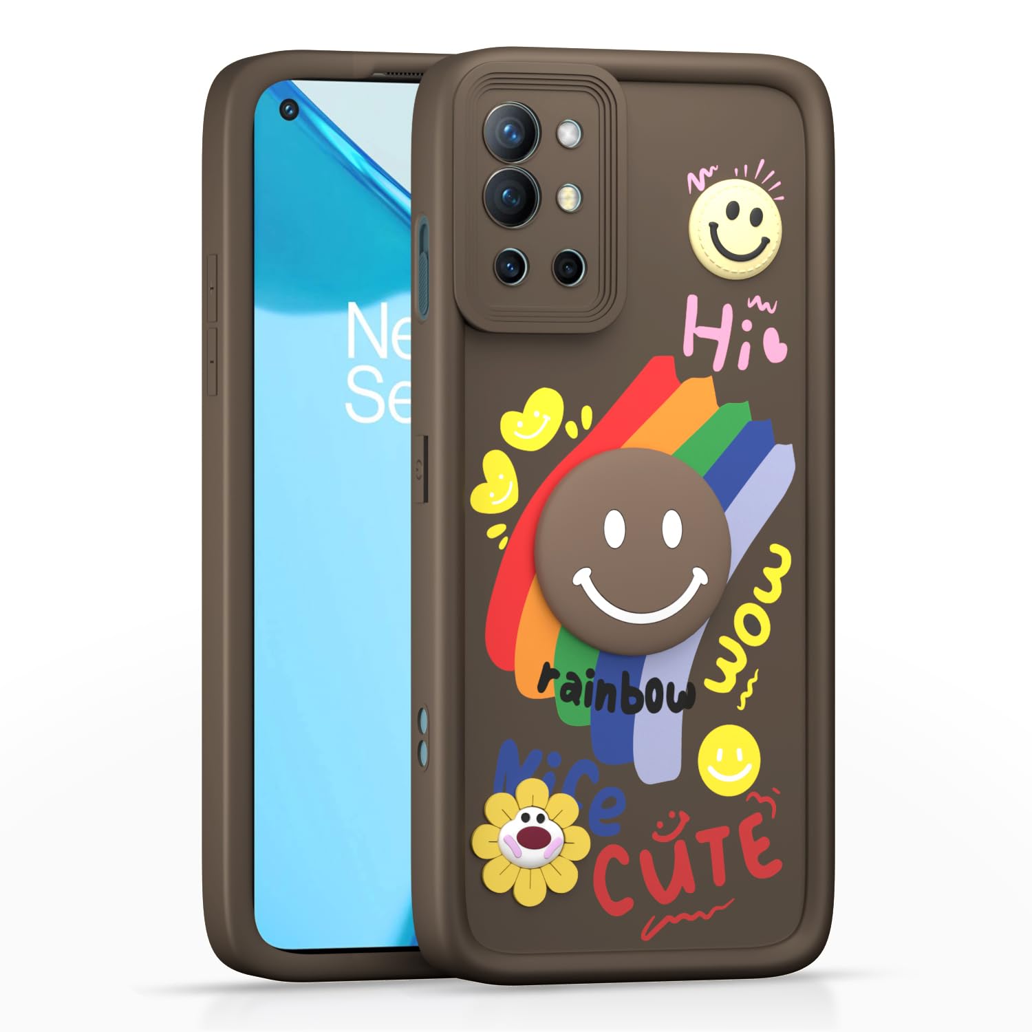 Pikkme brown phone cover for OnePlus 8T/9R 5G