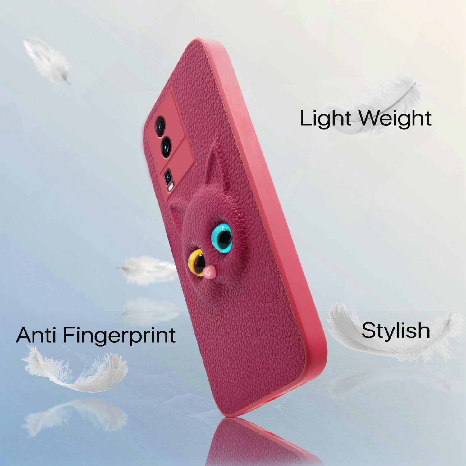 Pikkme iQOO Neo 7 Pro 5G Kitty Back Cover (Pink)