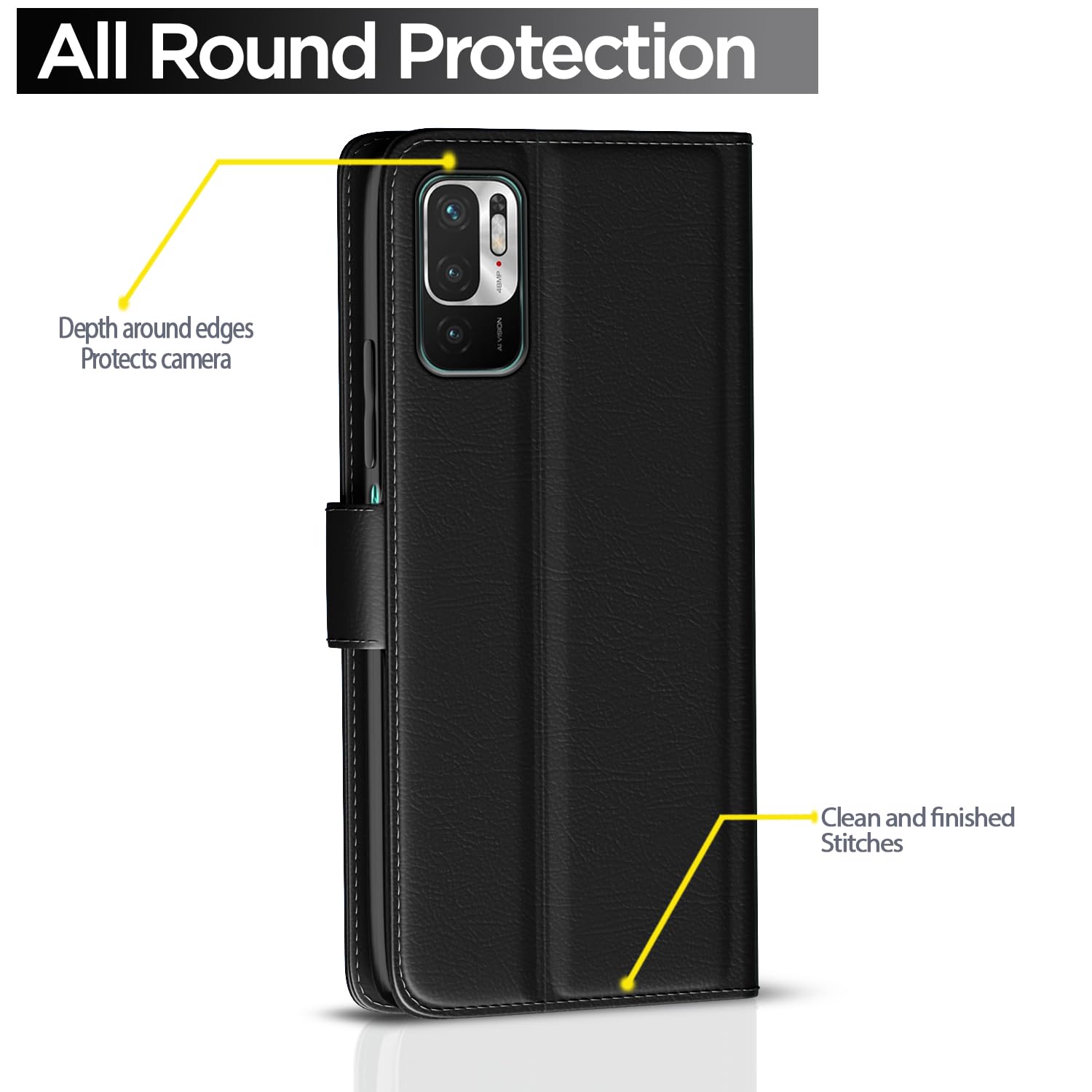 Black Wallet mobile flip cover for Redmi Note 10T/Poco M3 Pro 5G – Pikkme – photo 4