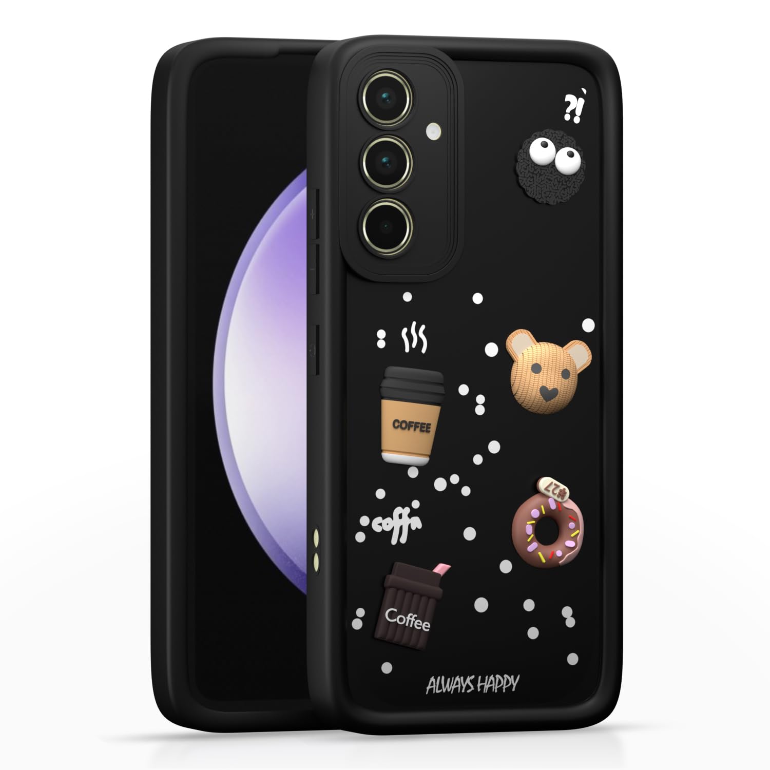 Pikkme sama555g Cute Fun Cartoon 3D Bear Silicone Back Cover - Black